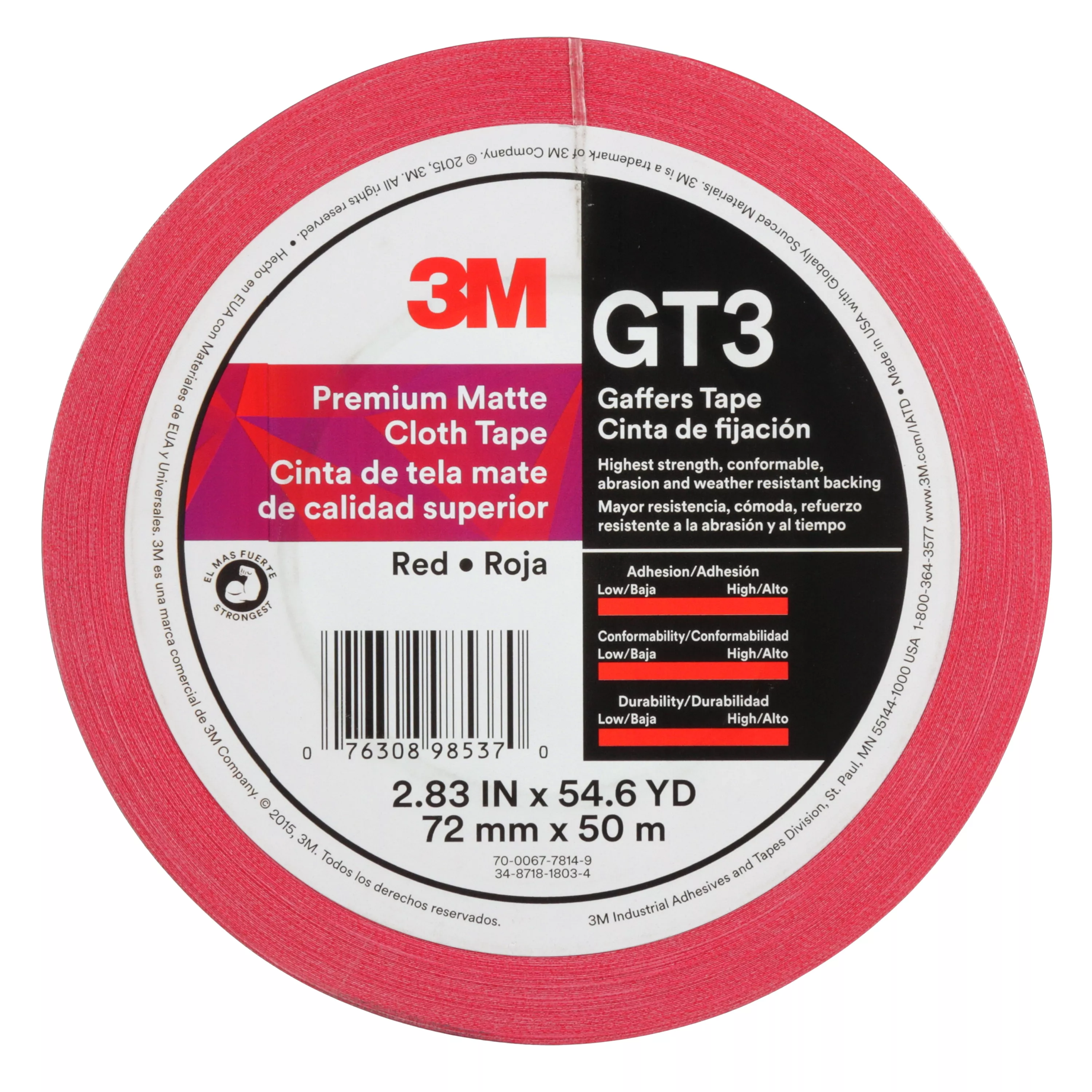 SKU 7010375524 | 3M™ Premium Matte Cloth (Gaffers) Tape GT3