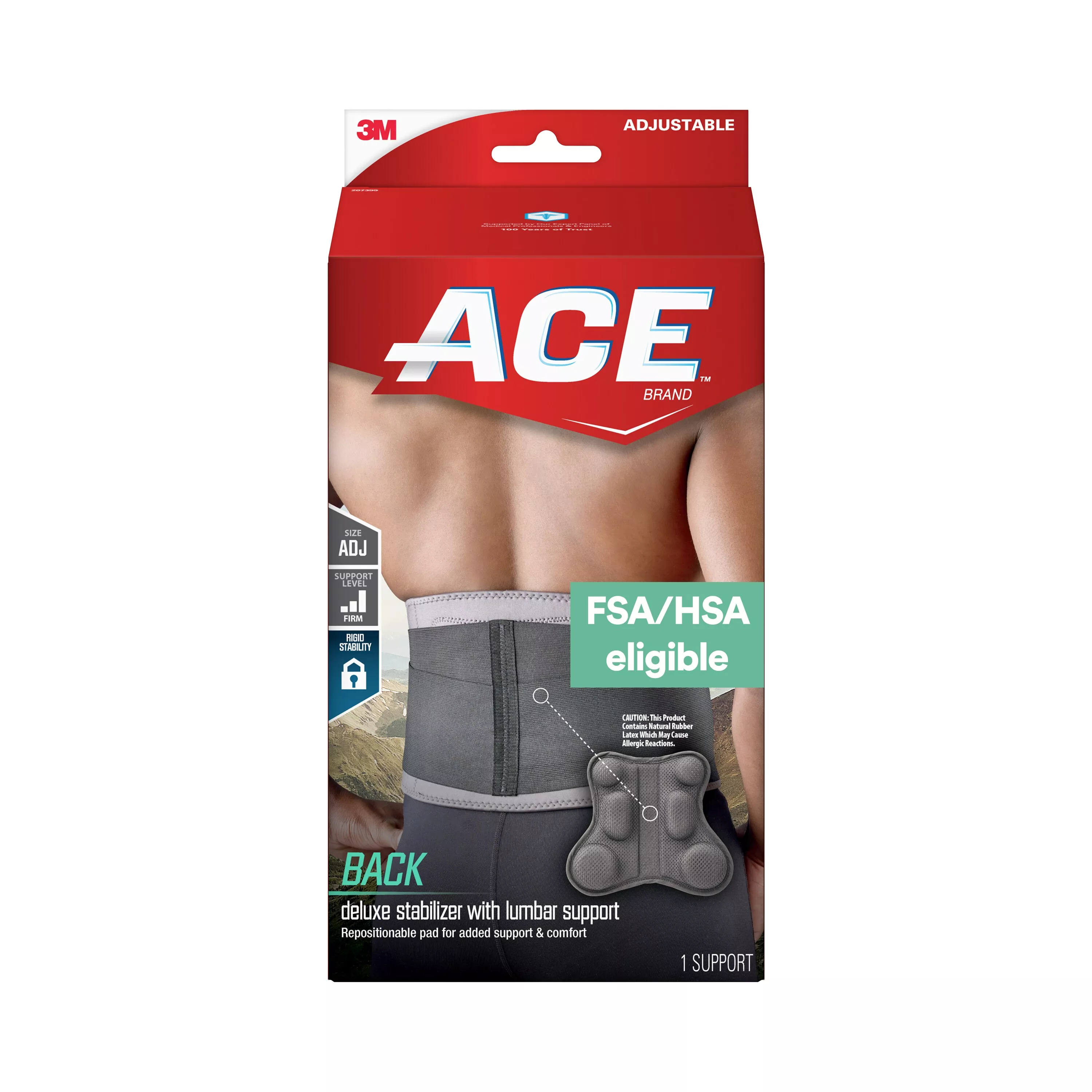 ACE™ Deluxe Back Stabilizer w/Pad 207399, Adjustable