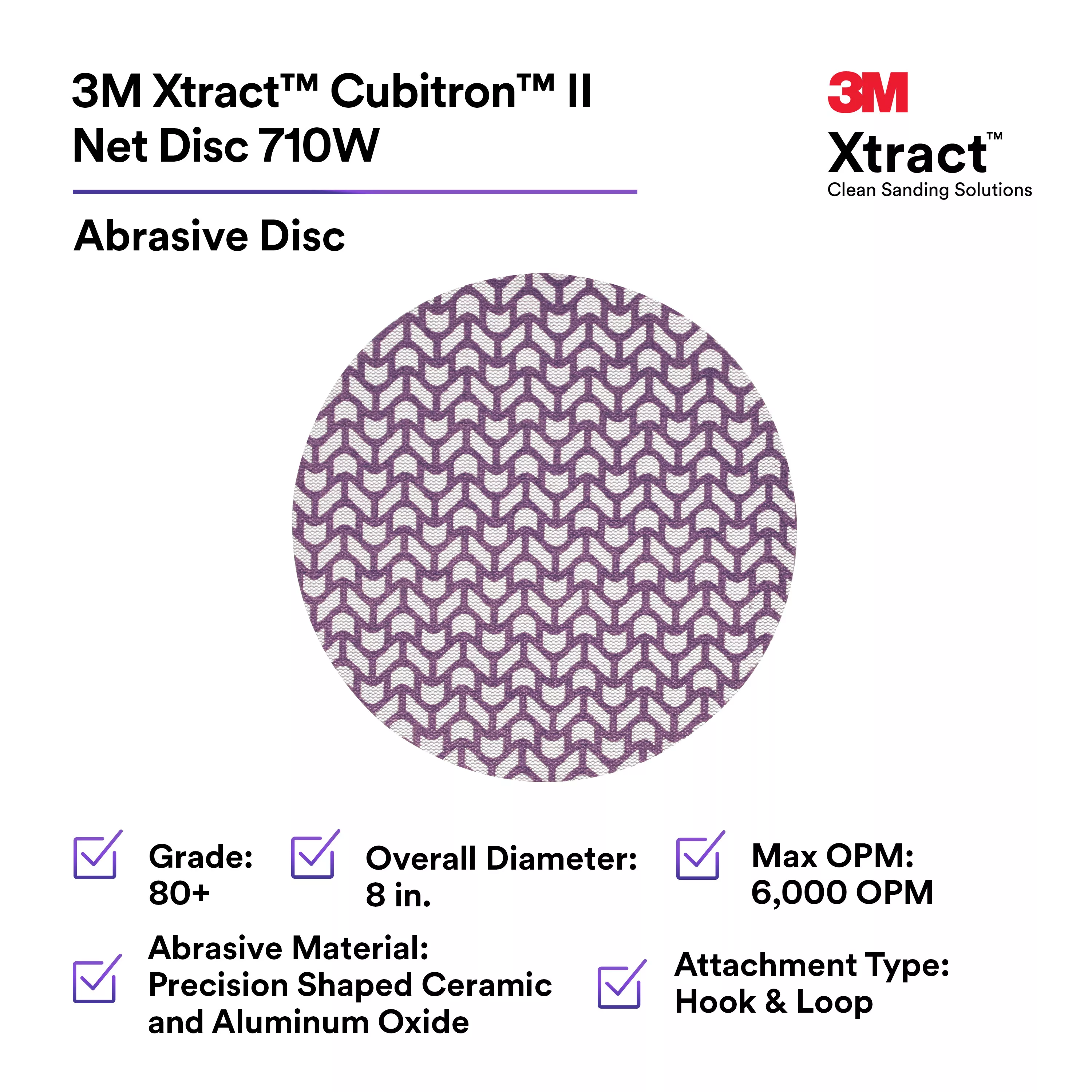 SKU 7100287535 | 3M Xtract™ Cubitron™ II Net Disc 710W