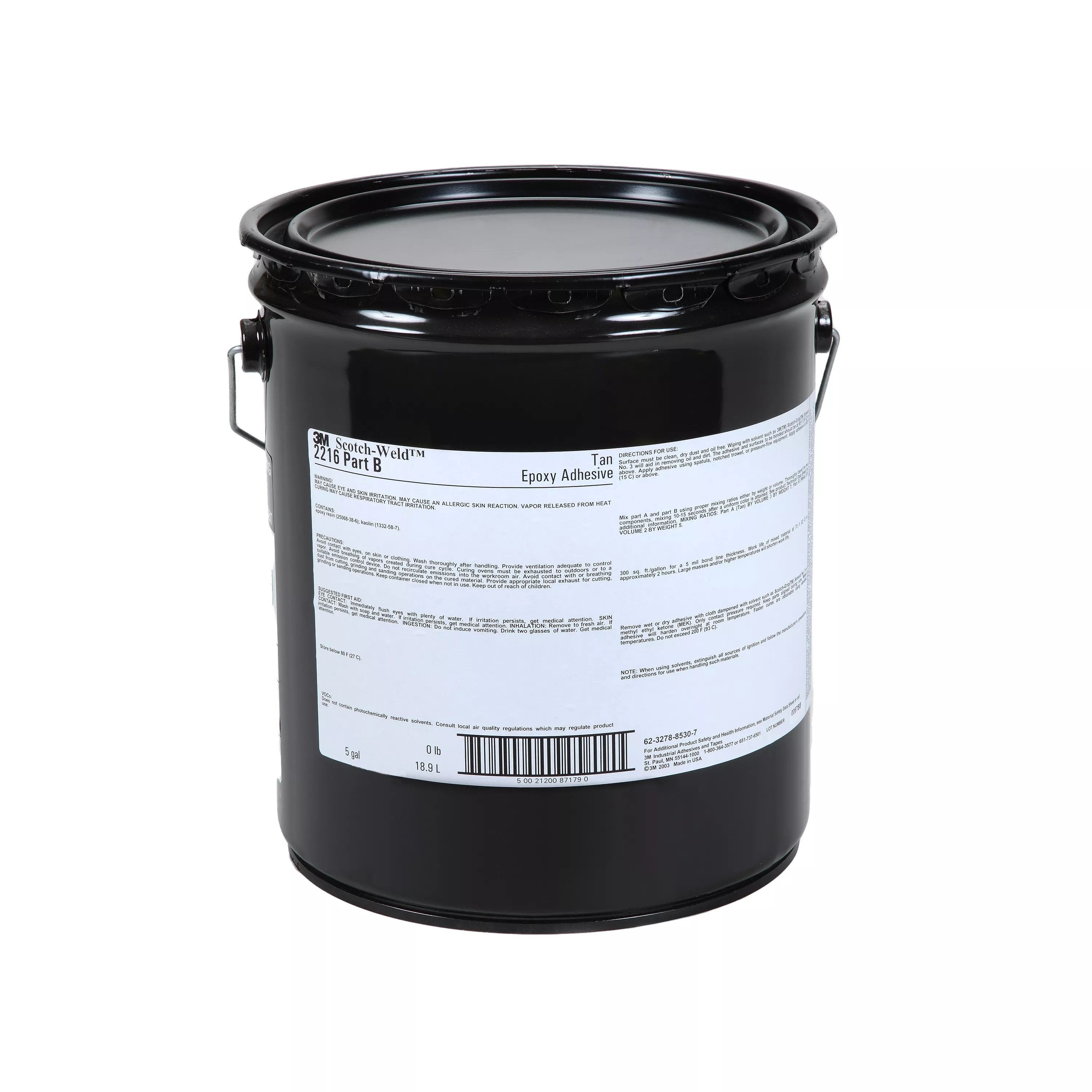 3M™ Scotch-Weld™ Epoxy Adhesive 2216NS, Tan, Part B, 5 Gallon (Pail),
Drum