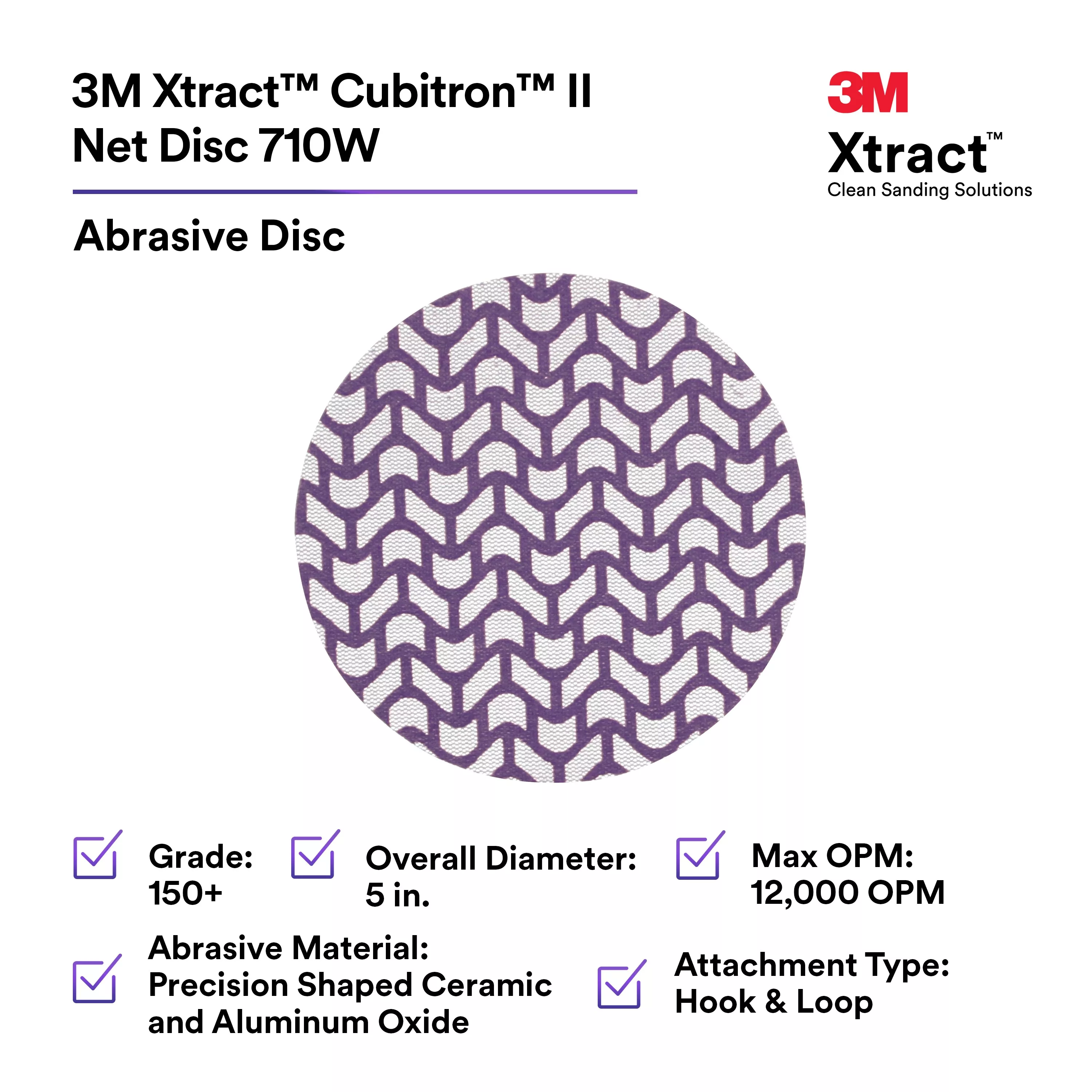 SKU 7100288234 | 3M Xtract™ Cubitron™ II Net Disc 710W