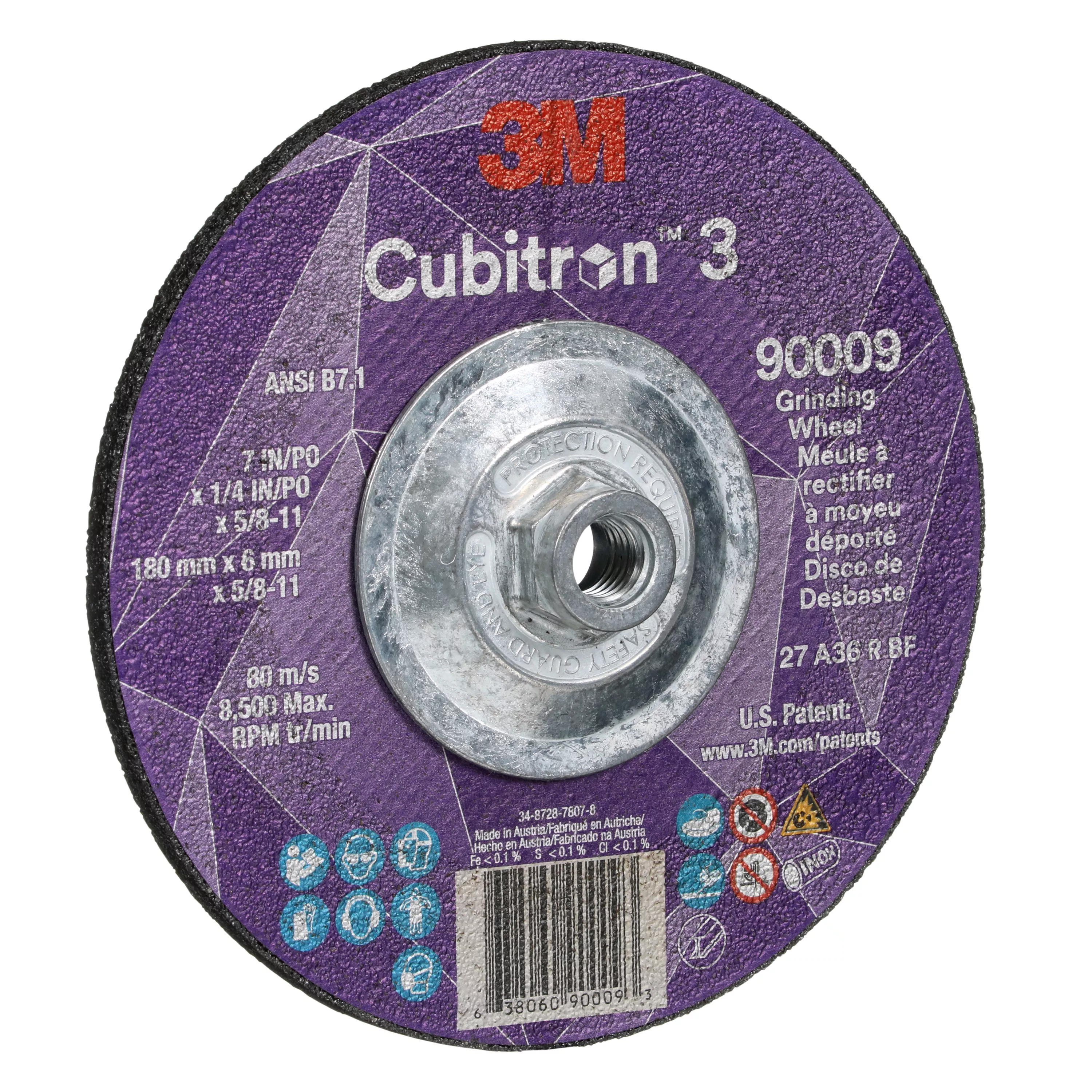 SKU 7100312965 | 3M™ Cubitron™ 3 Depressed Center Grinding Wheel