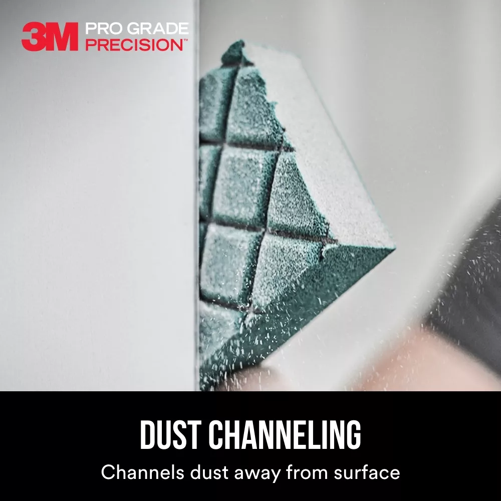 SKU 7100145185 | 3M™ Pro Grade Precision™ Drywall Dust Channeling Sanding Sponge Fine