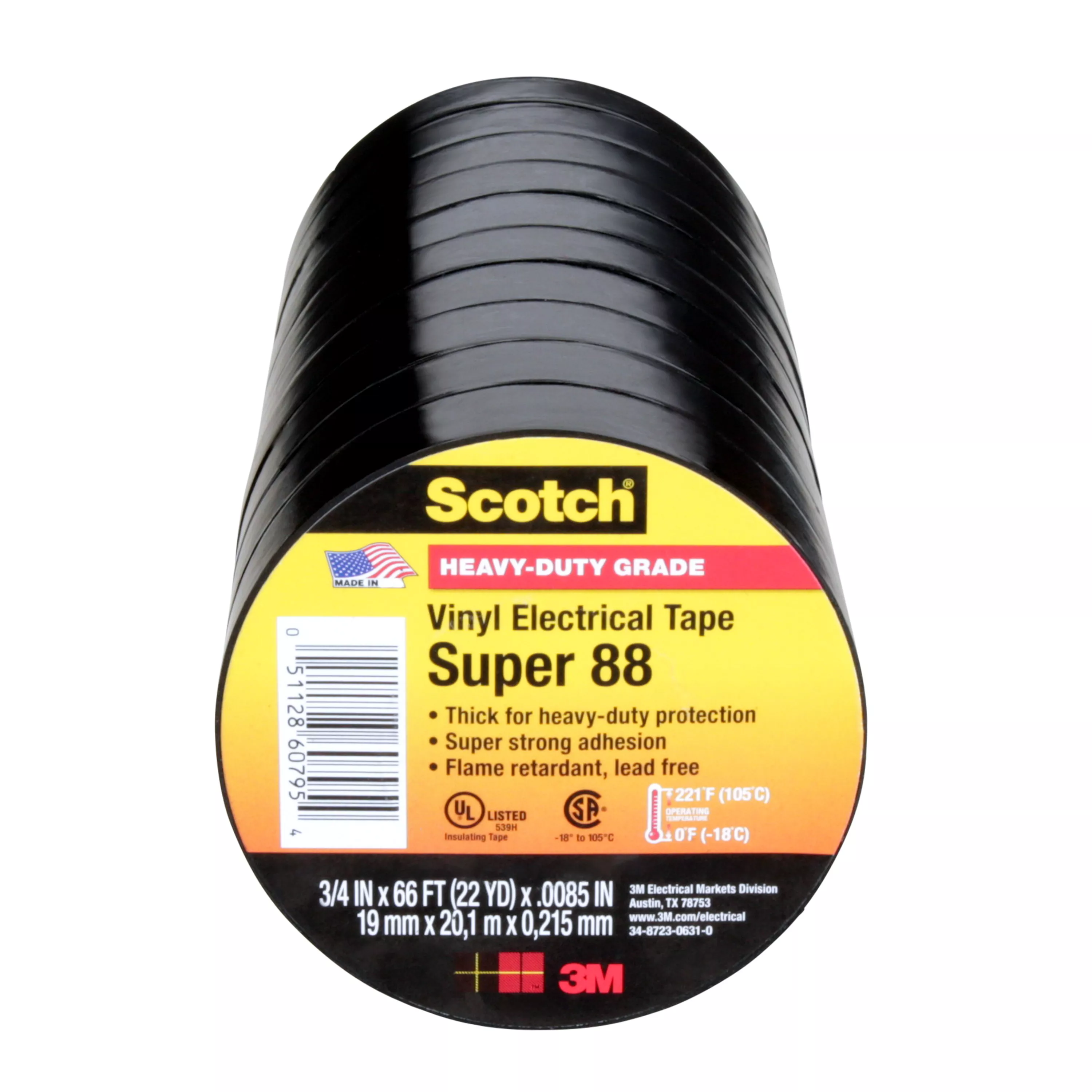 SKU 7100047911 | Scotch® Vinyl Electrical Tape Super 88