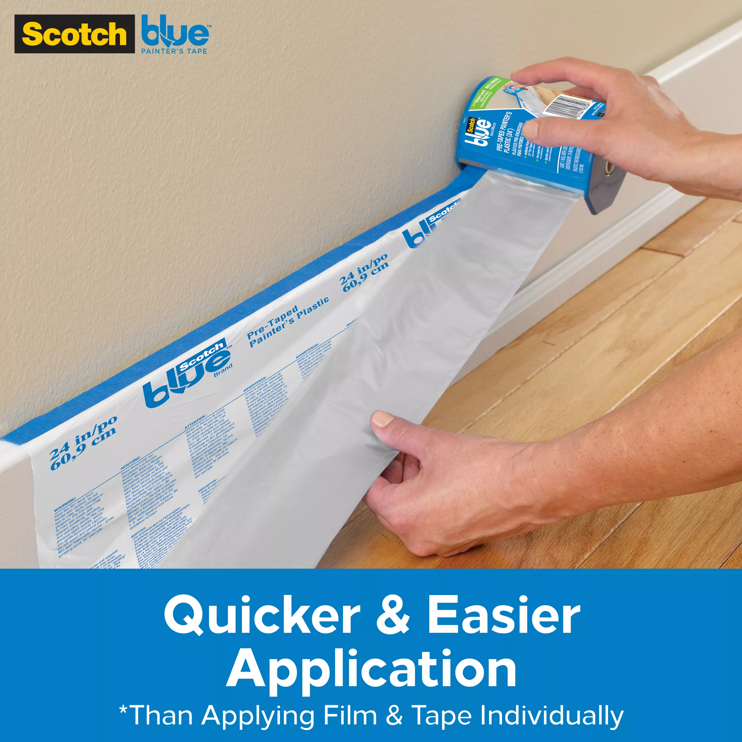 Product Number PTD2093EL-24-S | 3M™ ScotchBlue™ Tape + Plastic with Dispenser PTD2093EL-24-S