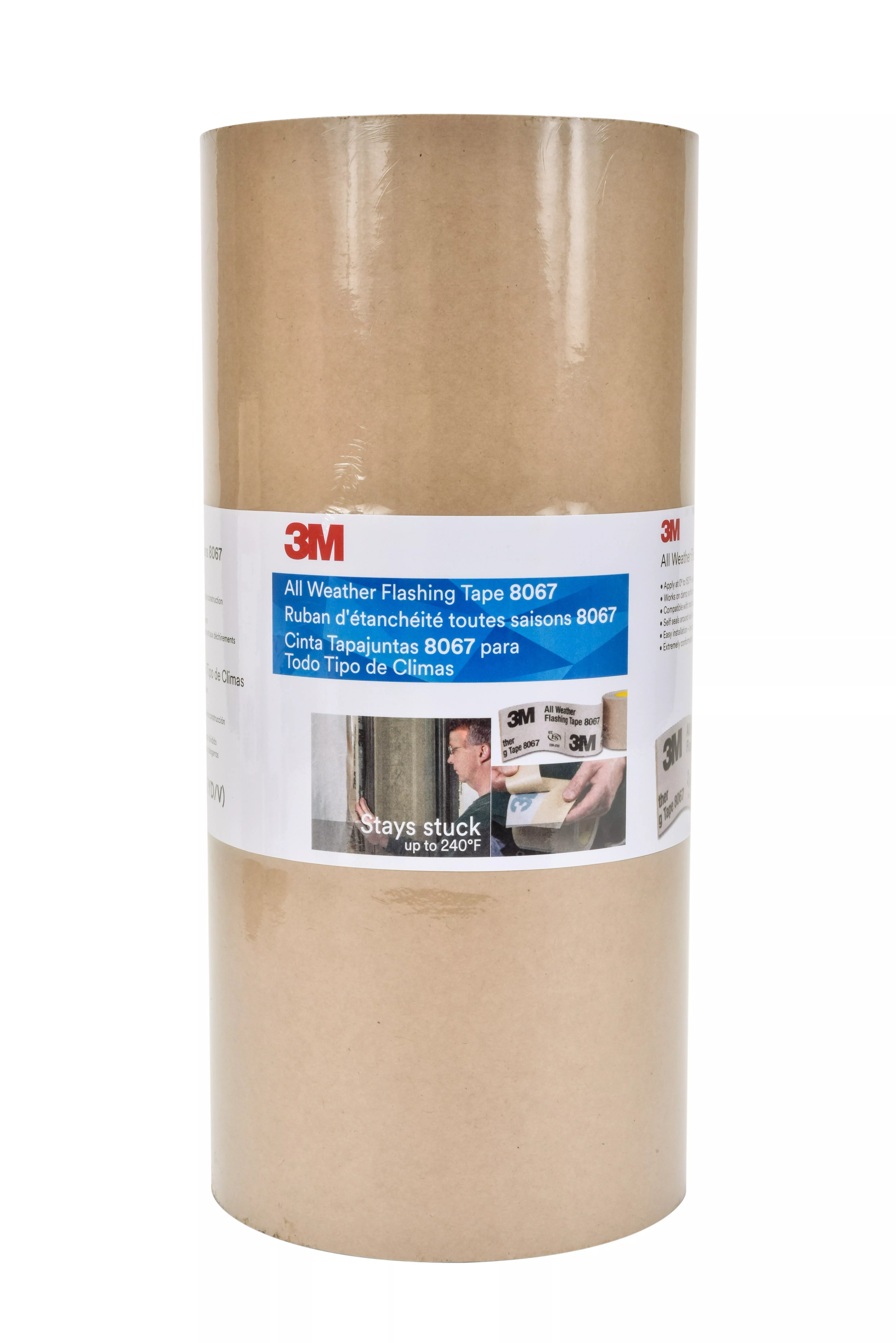 3M™ All Weather Flashing Tape 8067, Tan, 12 in x 75 ft, 4 Rolls/Case,
Slit Liner (2-10 Slit)