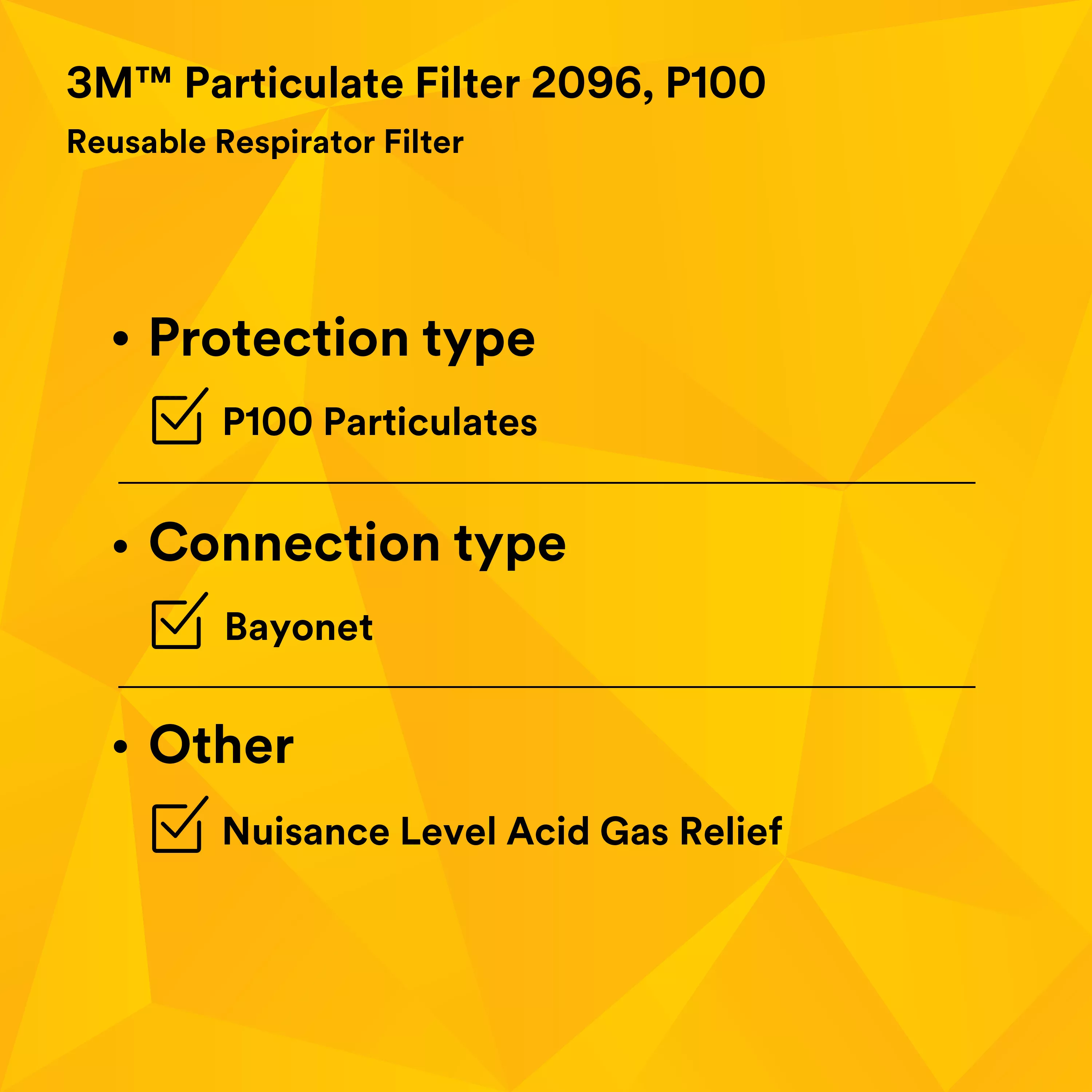 SKU 7000002048 | 3M™ Particulate Filter 2096