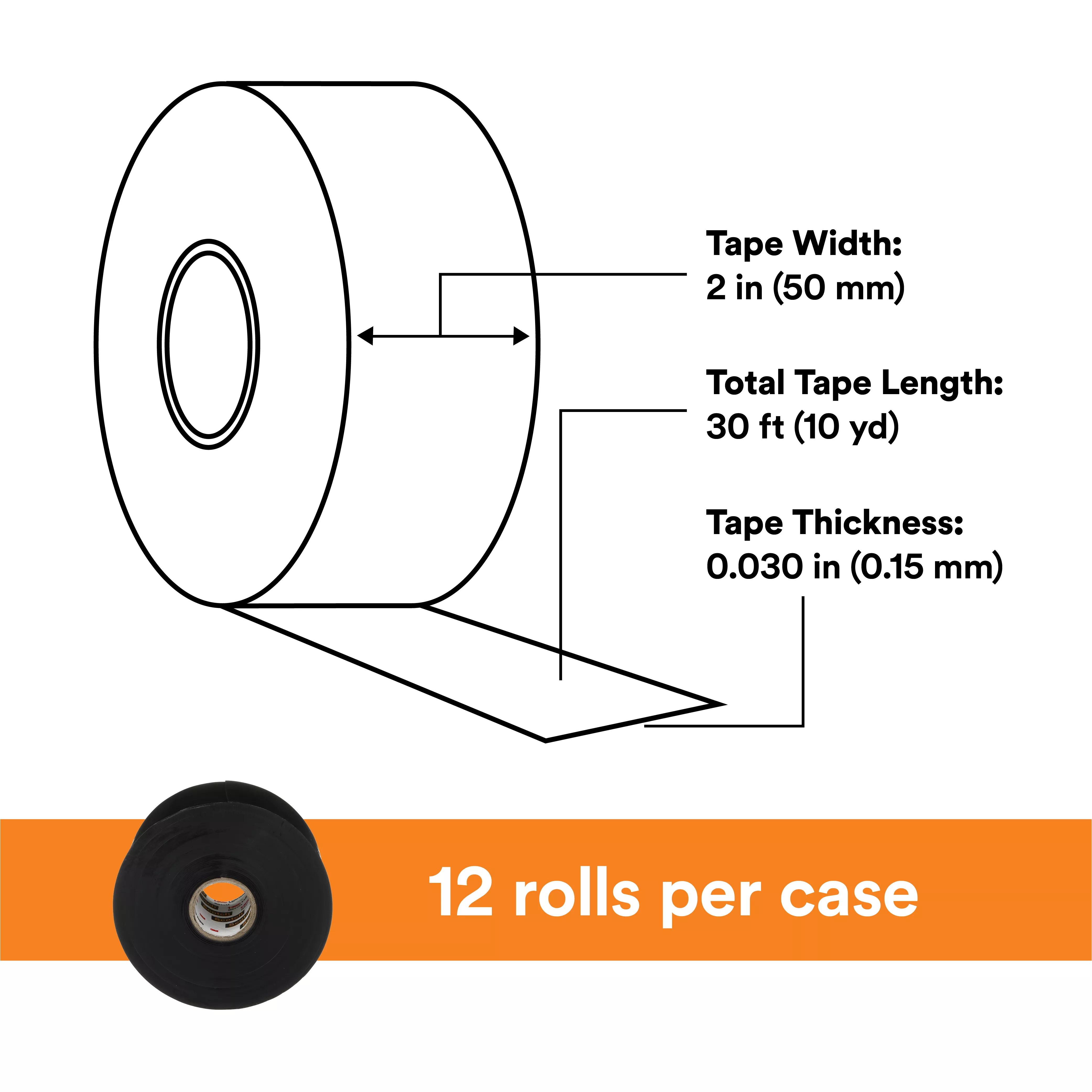 SKU 7000006091 | Scotch® Linerless Rubber Splicing Tape 130C