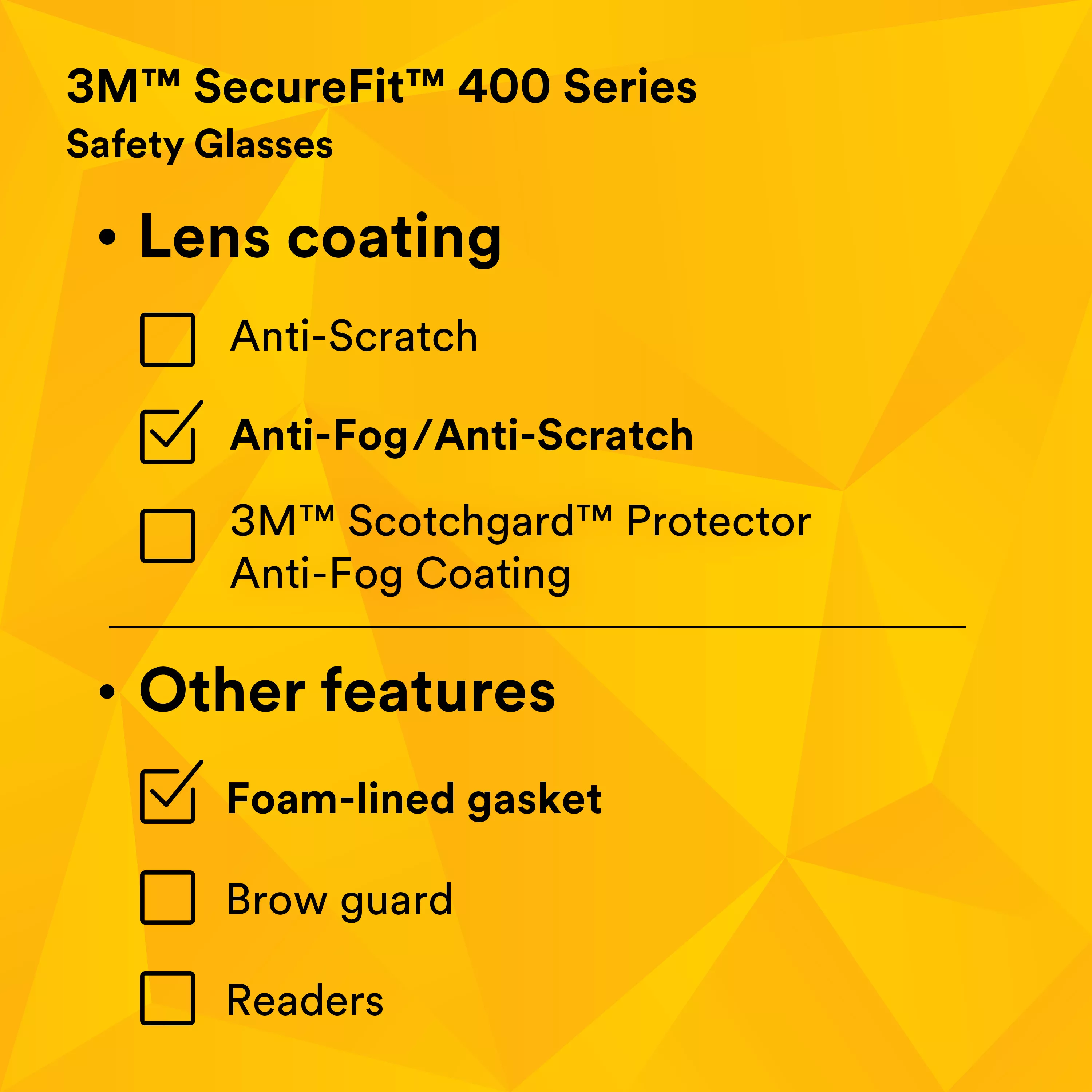 SKU 7100112131 | 3M™ SecureFit™ Safety Glasses SF401AF-FM