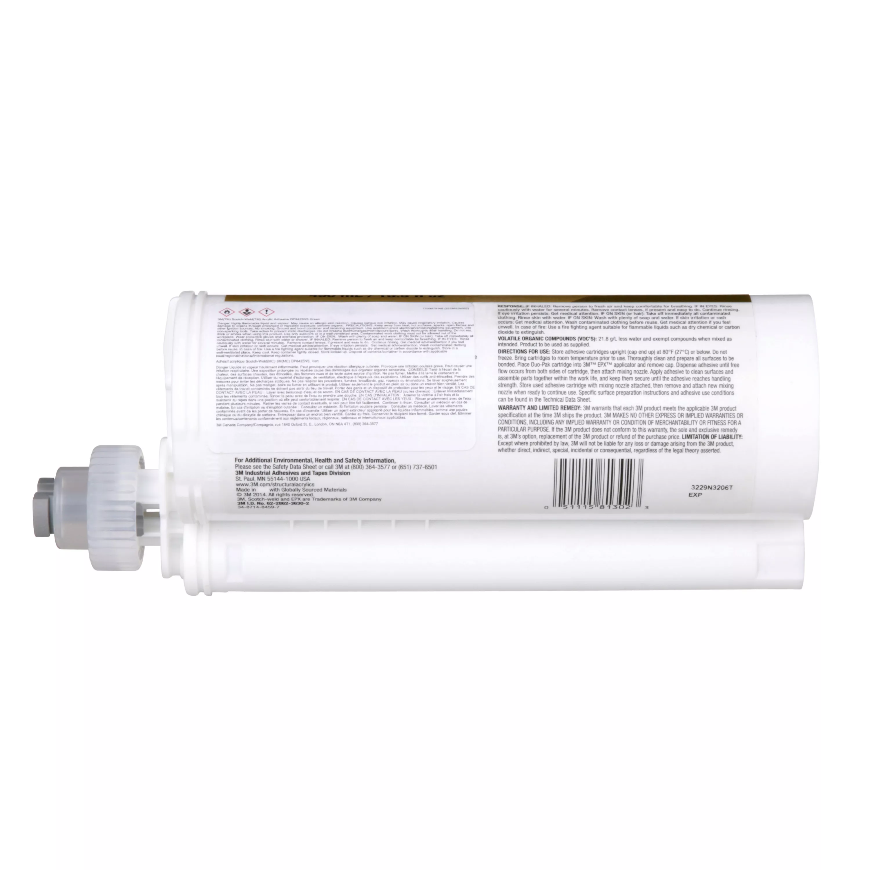 SKU 7100078166 | 3M™ Scotch-Weld™ Acrylic Adhesive DP8425NS