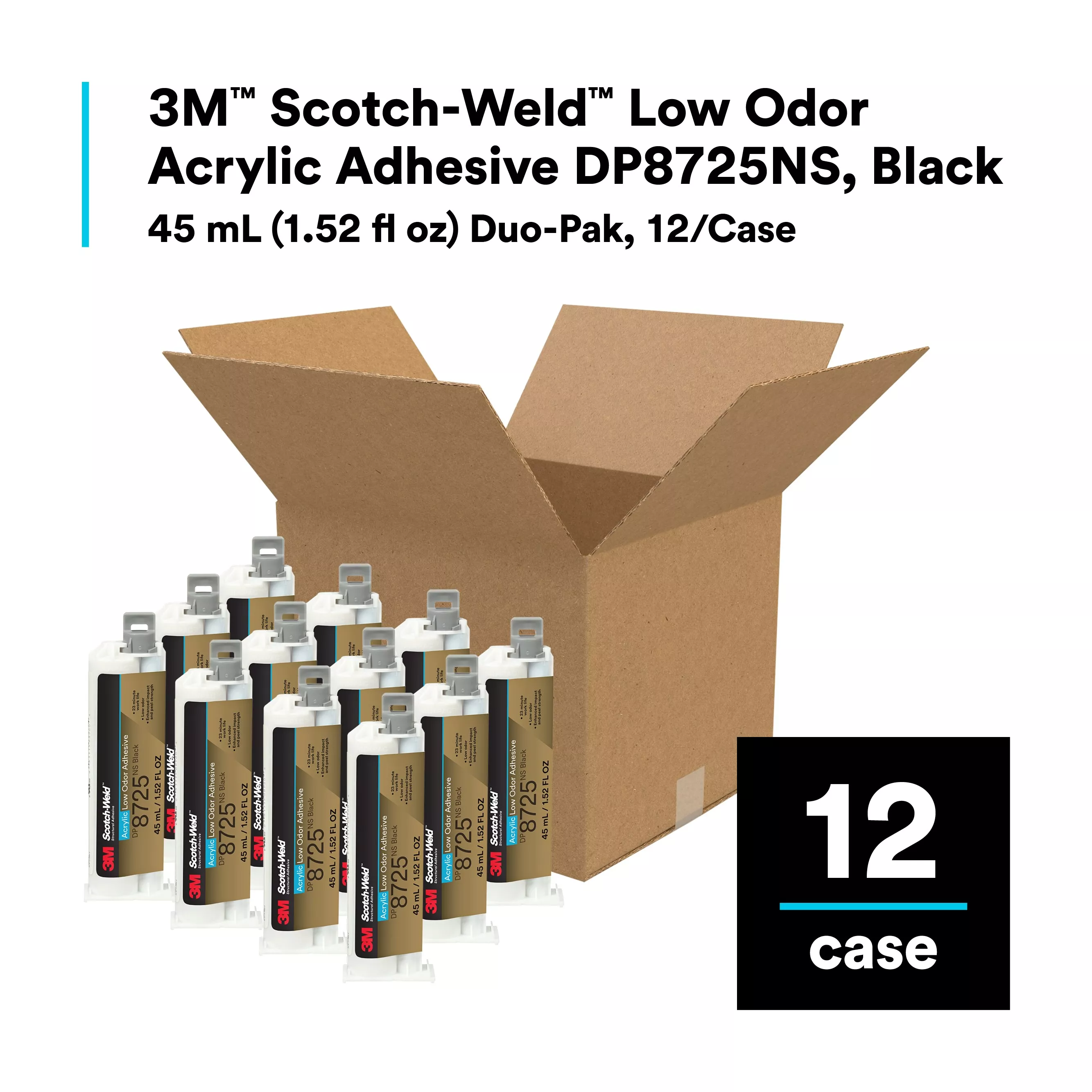 SKU 7100244858 | 3M™ Scotch-Weld™ Low Odor Acrylic Adhesive DP8725NS