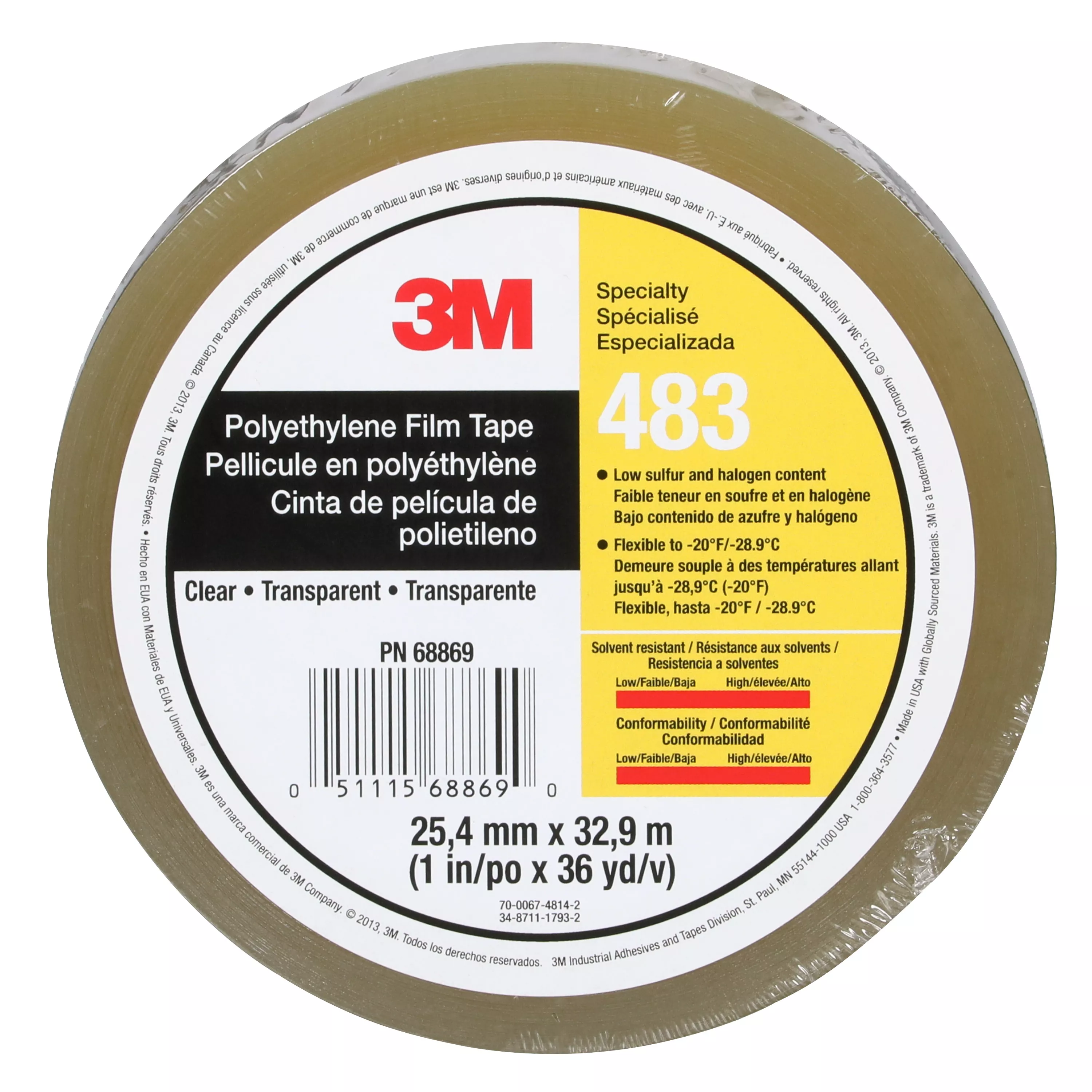 SKU 7010335143 | 3M™ Polyethylene Tape 483