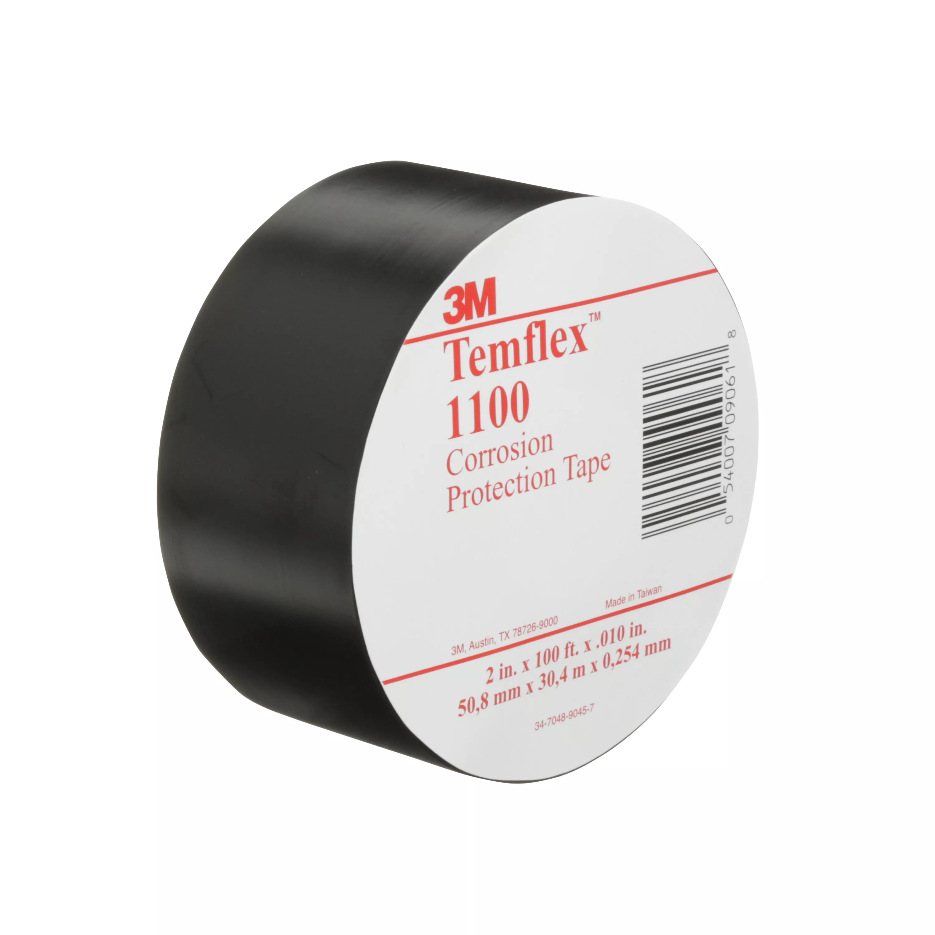 3M™ Temflex™ Vinyl Corrosion Protection Tape 1100, 2 in x 100 ft, Unprinted, Black, 24 rolls/Case