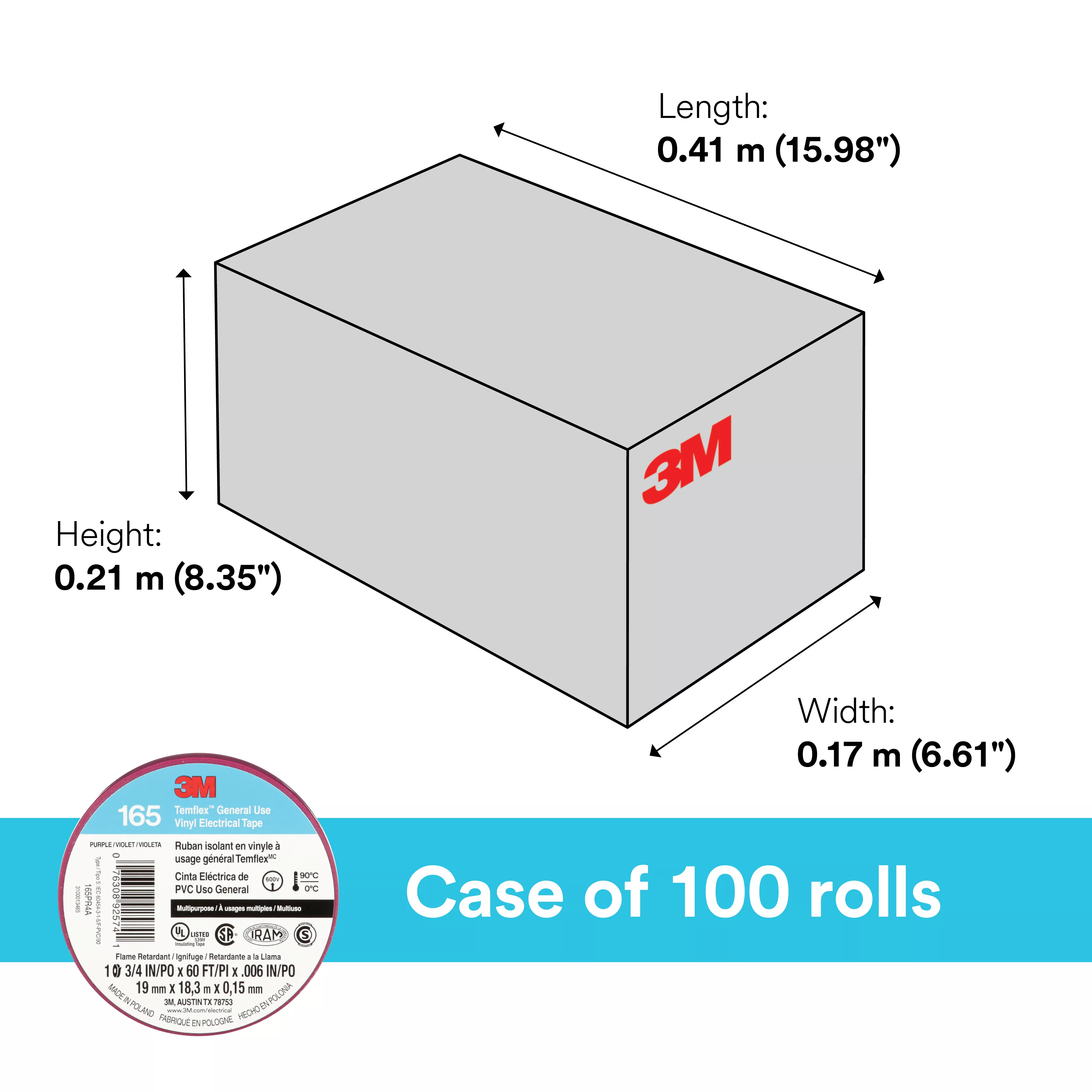 SKU 7100169434 | 3M™ Temflex™ Vinyl Electrical Tape 165