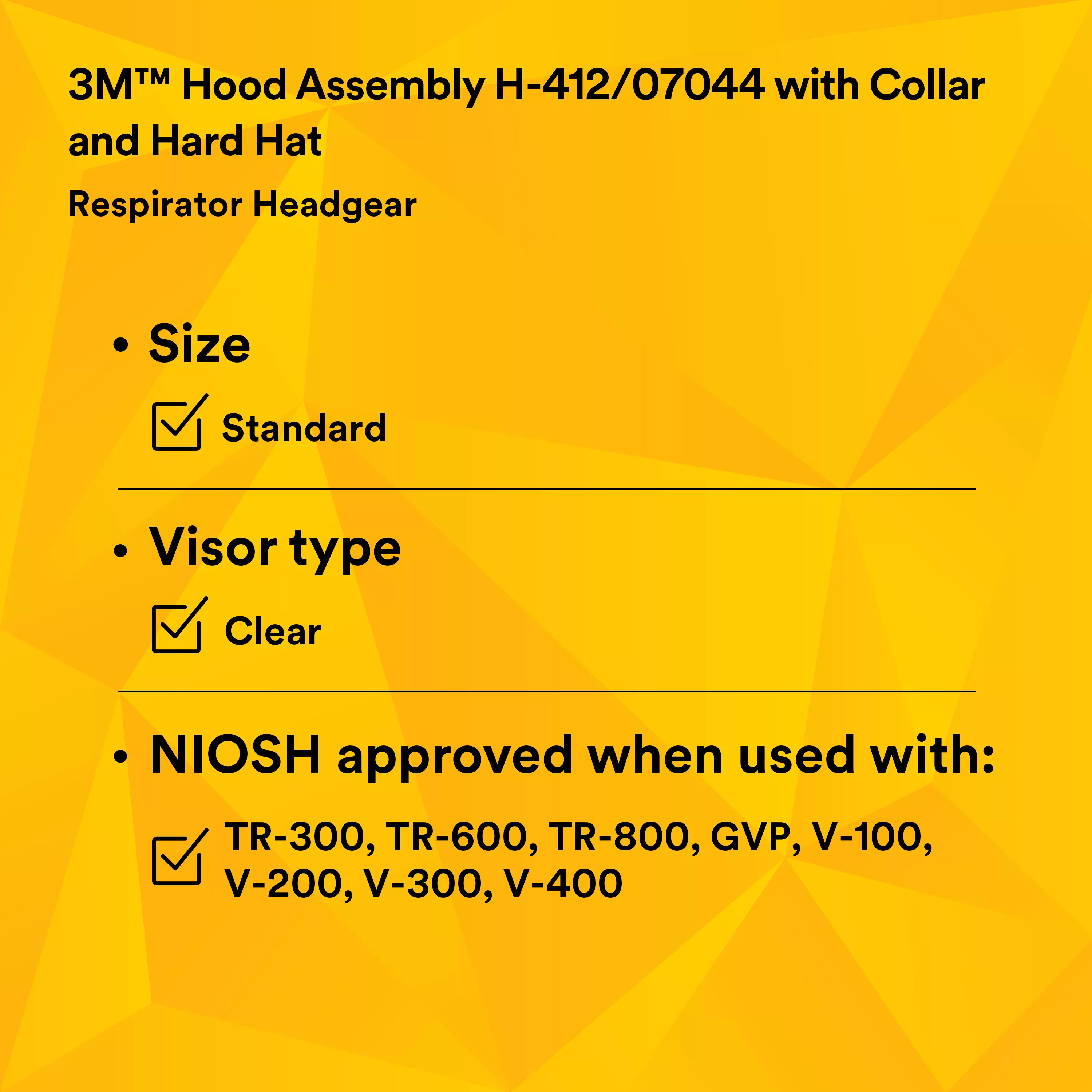 SKU 7000002072 | 3M™ Hood Assembly H-412/07044(AAD)