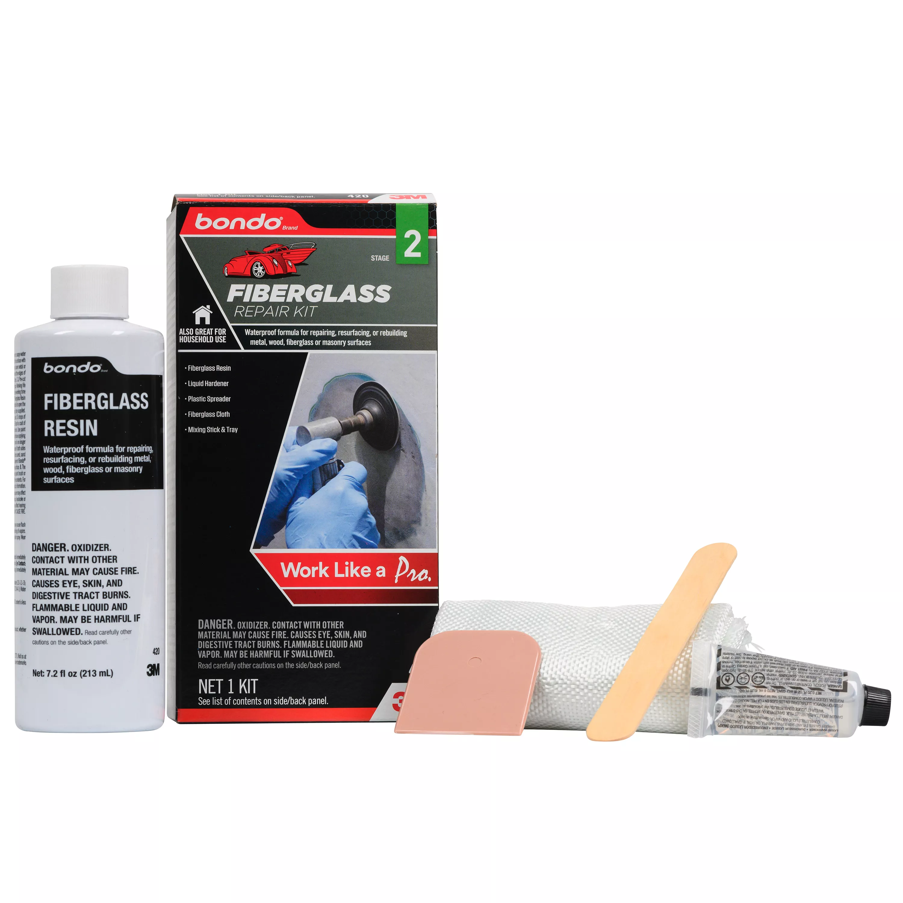 Product Number 420 | Bondo® Fiberglass Resin Repair Kit