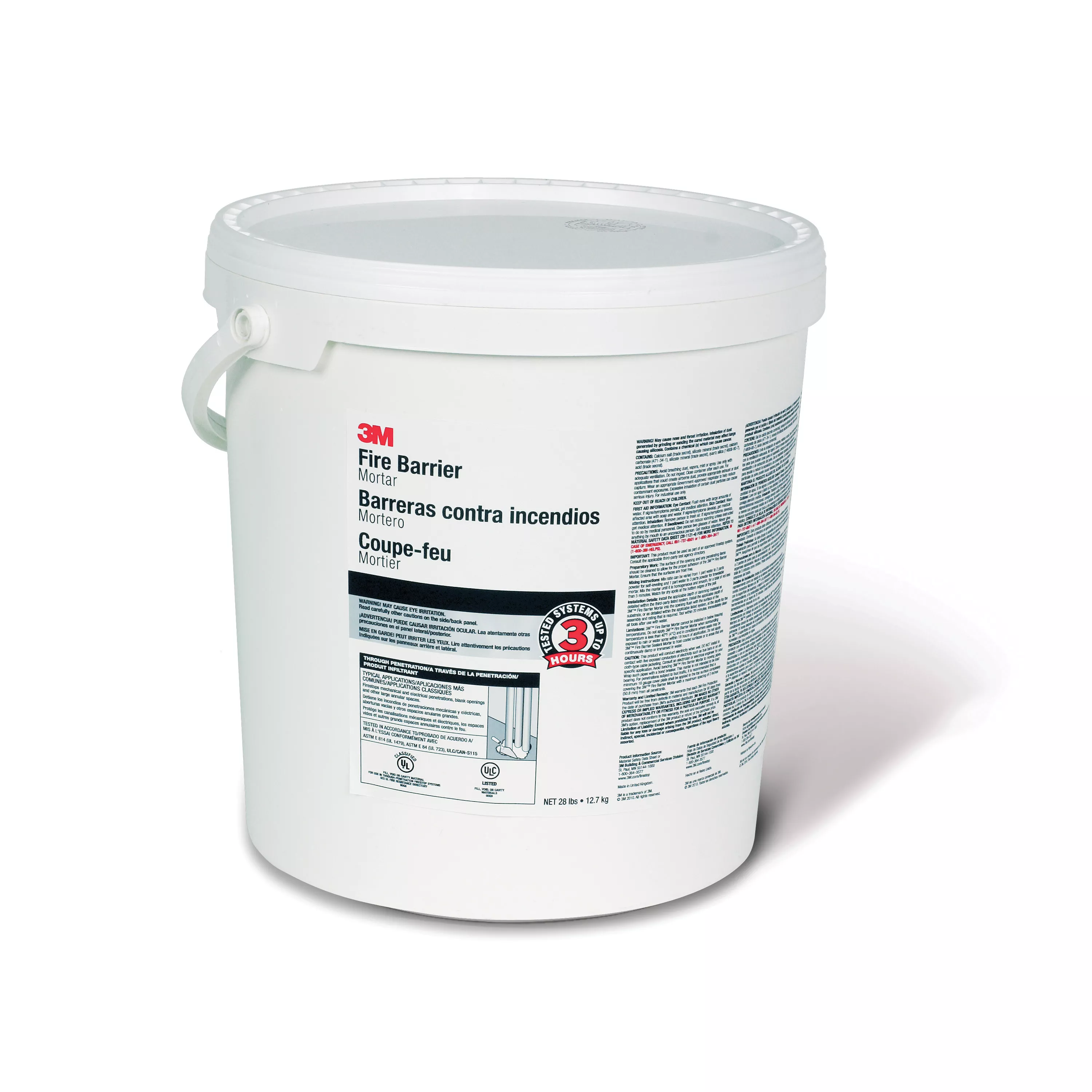 3M™ Fire Barrier Mortar, Gray, 5 Gallon (Pail), 1 Each/Drum