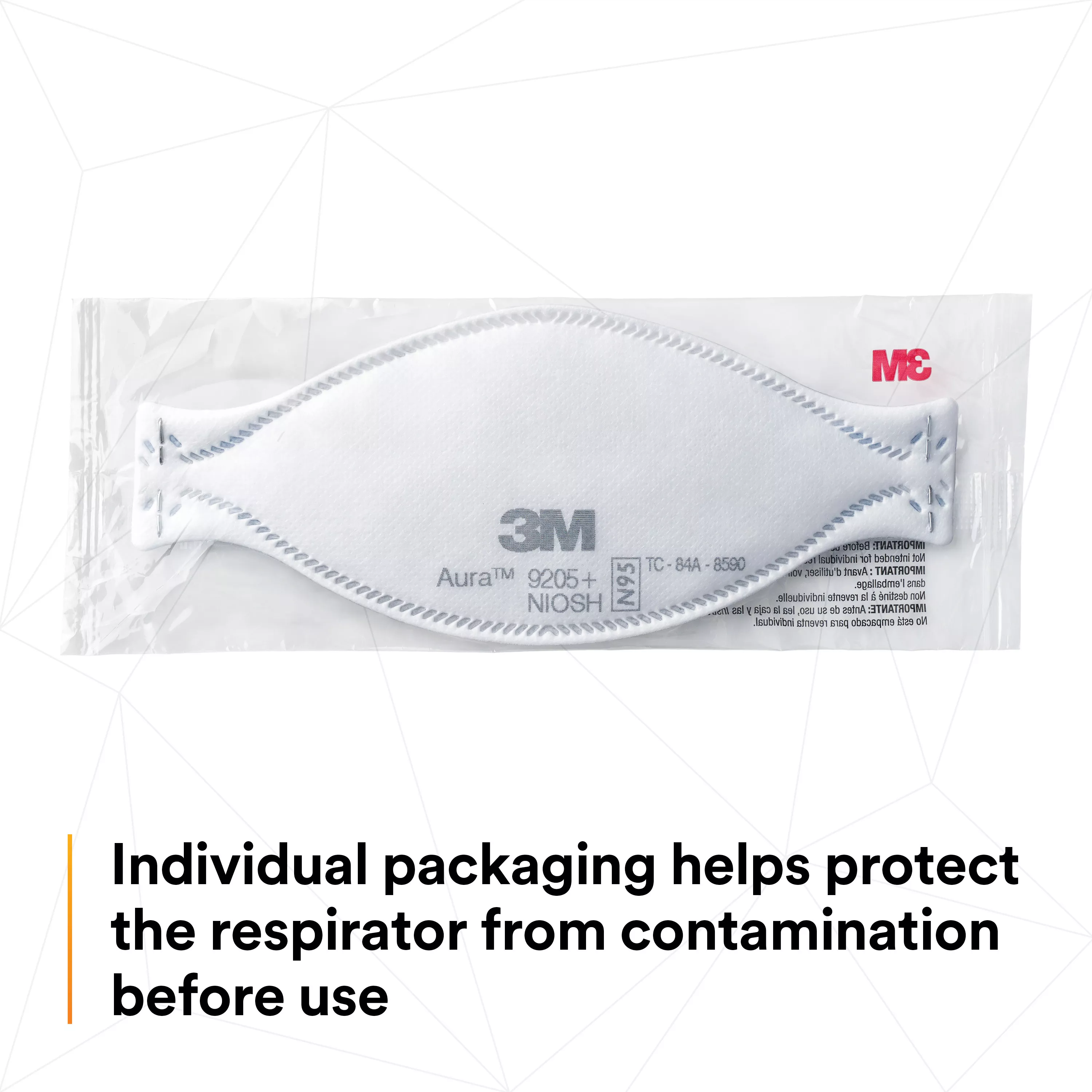 SKU 7100232940 | 3M™ Aura™ Particulate Respirator 9205+