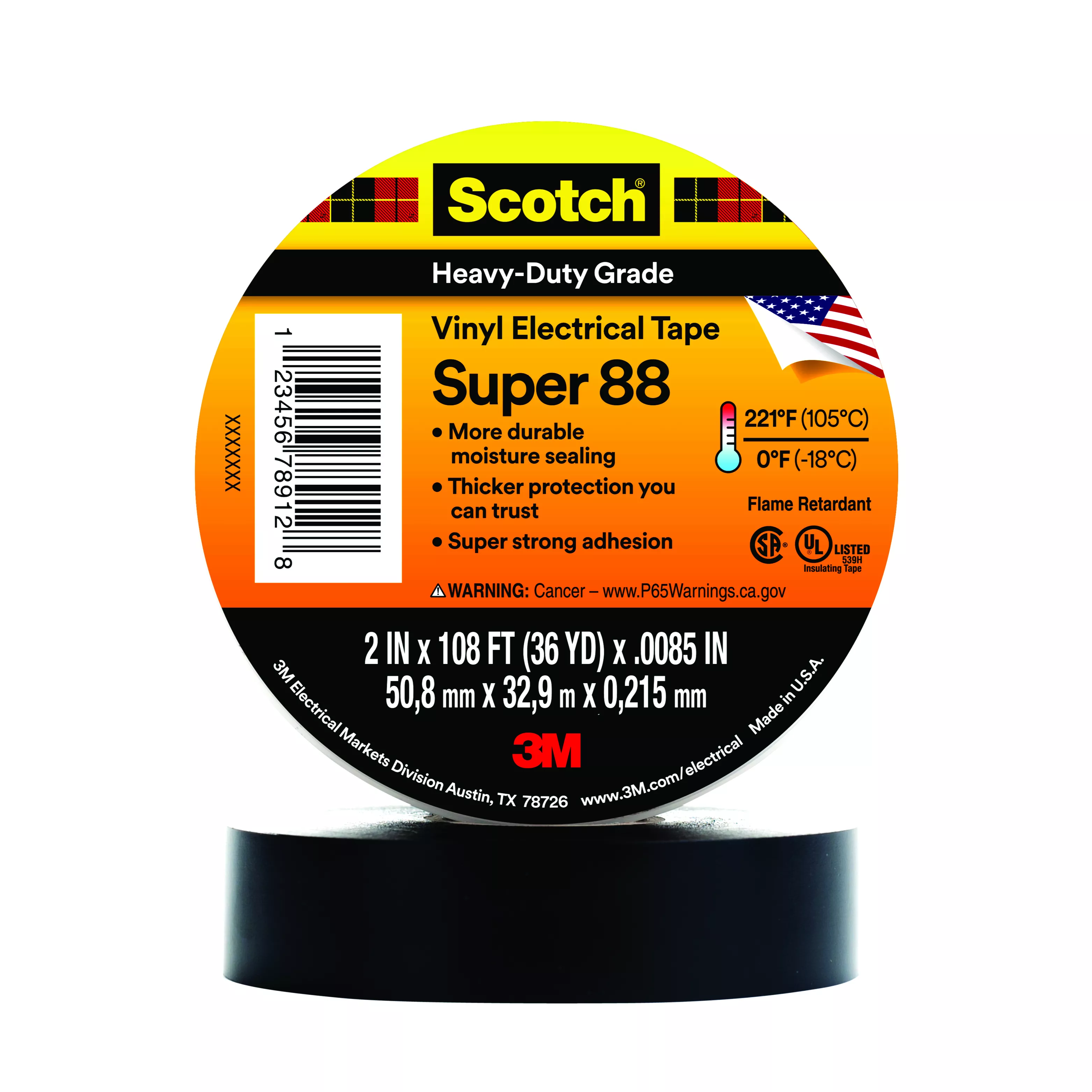 SKU 7000006093 | Scotch® Vinyl Electrical Tape Super 88