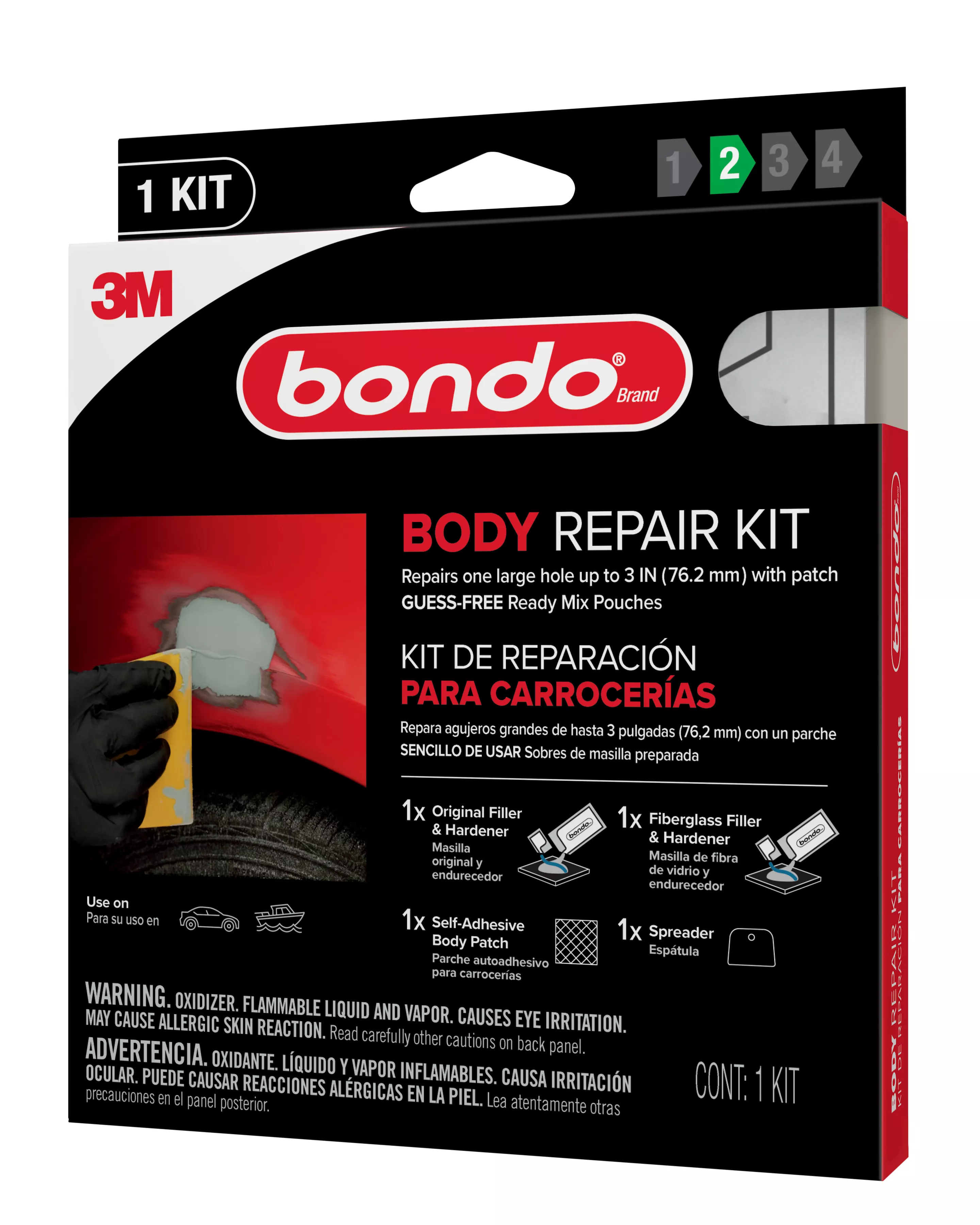 Bondo® Body Repair Kit BRKIT-2PK-ES, Ready Mix Pouches, 2 oz, 6/Case