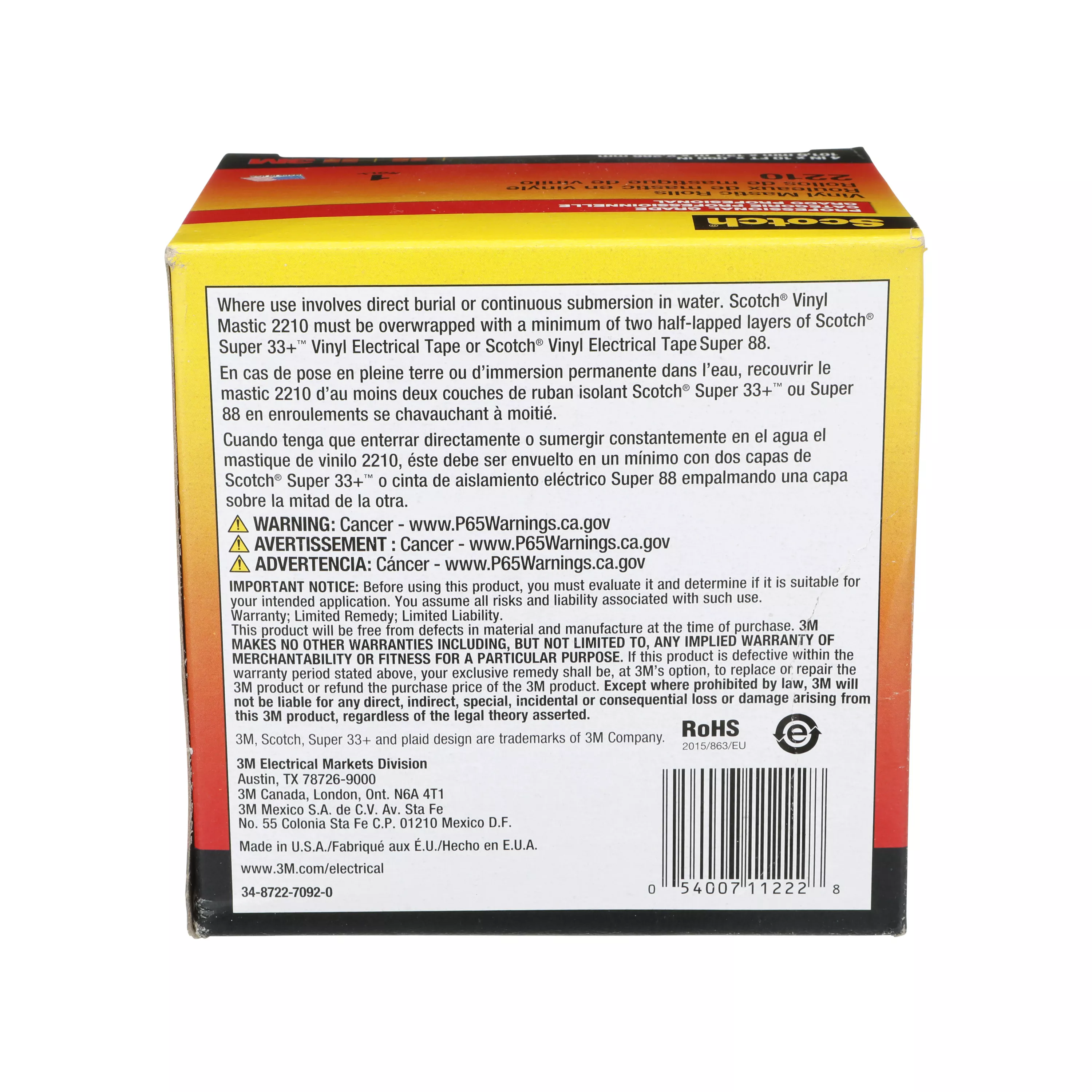 SKU 7000026559 | Scotch® Vinyl Mastic Roll 2210