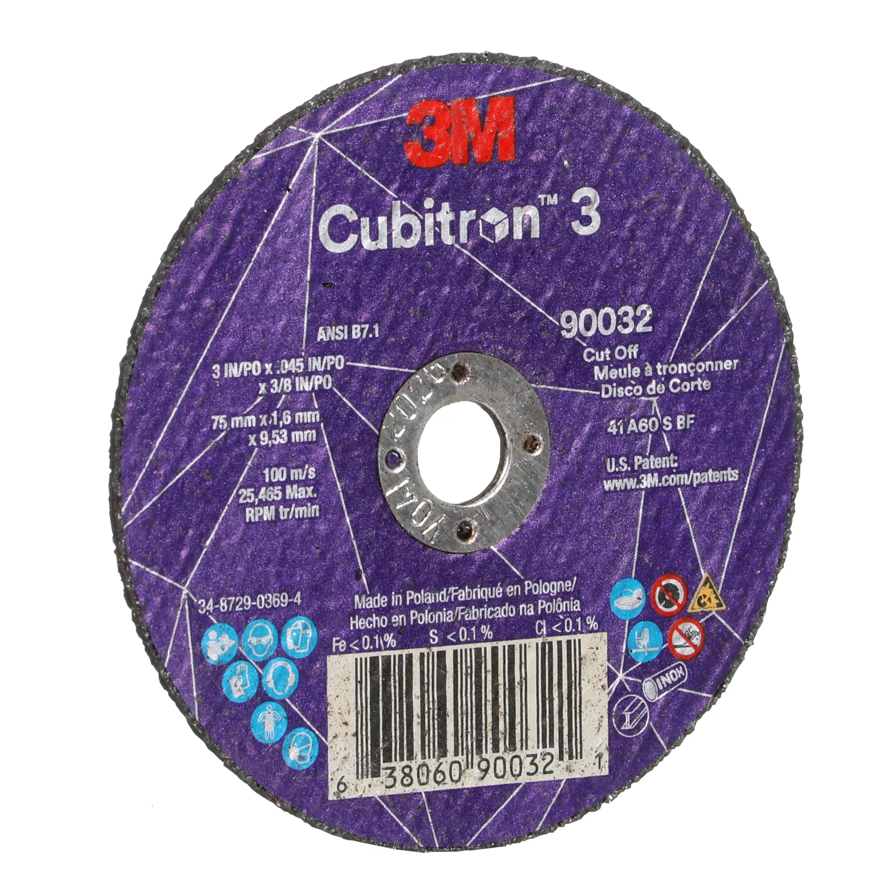 Product Number 90032 | 3M™ Cubitron™ 3 Cut-Off Wheel