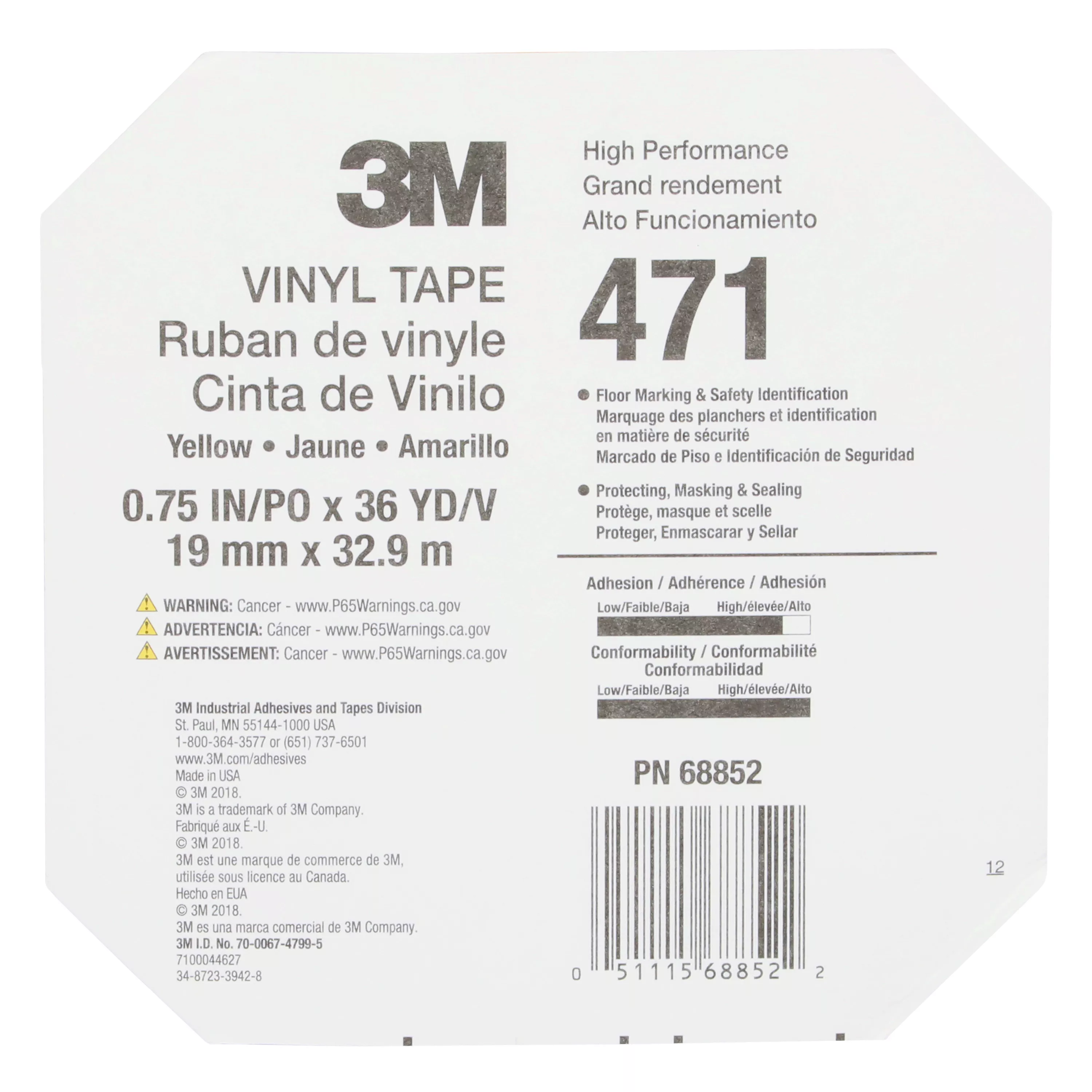 SKU 7000047467 | 3M™ Vinyl Tape 471