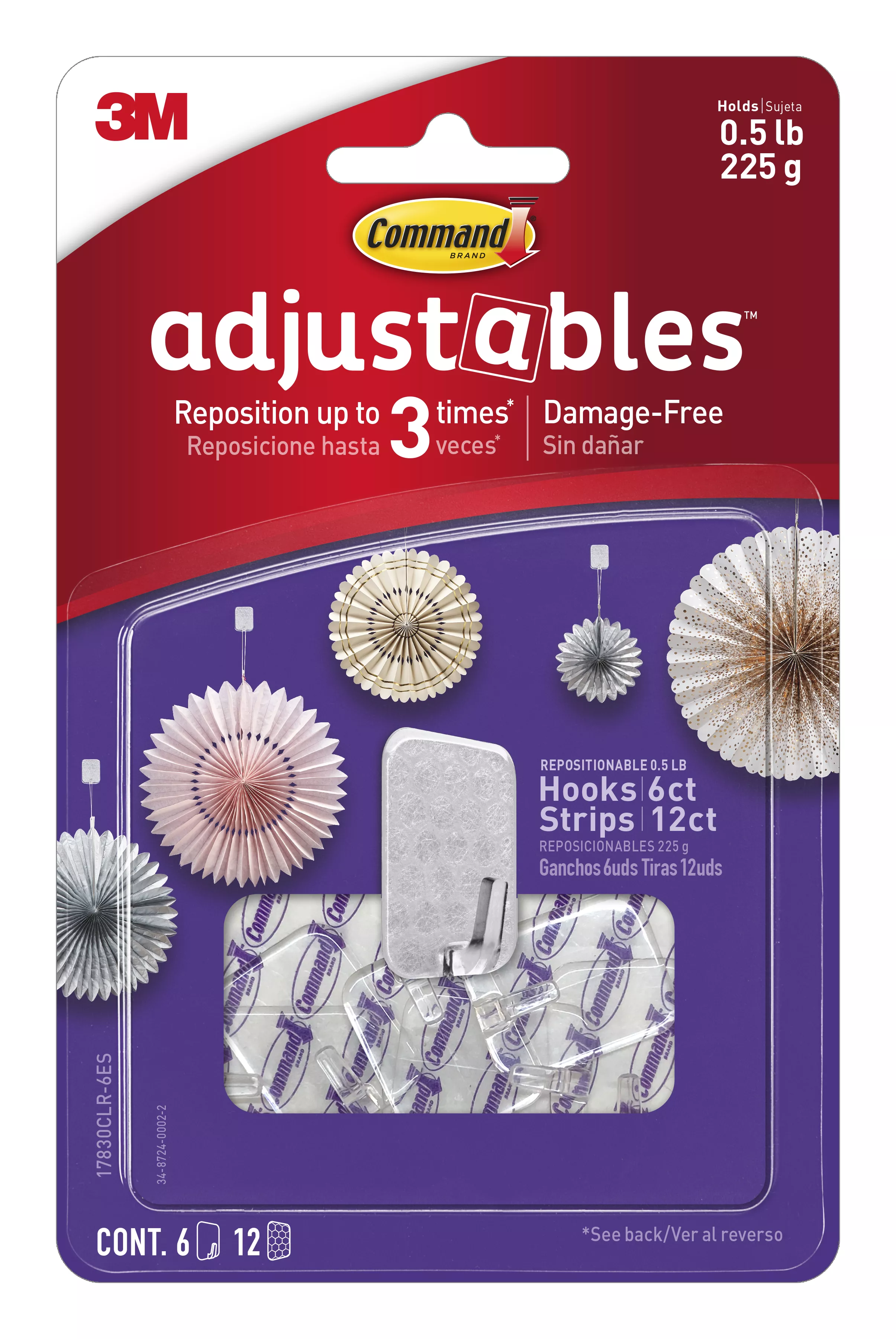 UPC 00638060276891 | Command® Adjustables™ Repositionable 1/2 lb Hooks