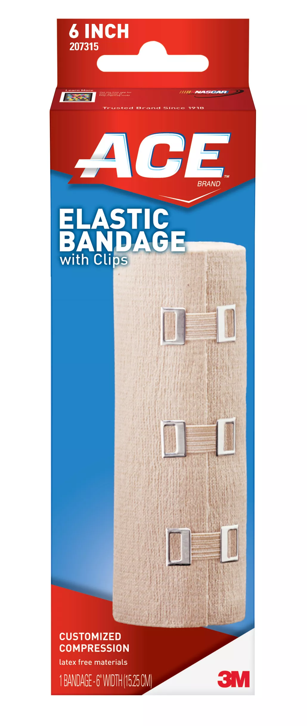 ACE™ Brand Elastic Bandage w/clips 207315, 6 in