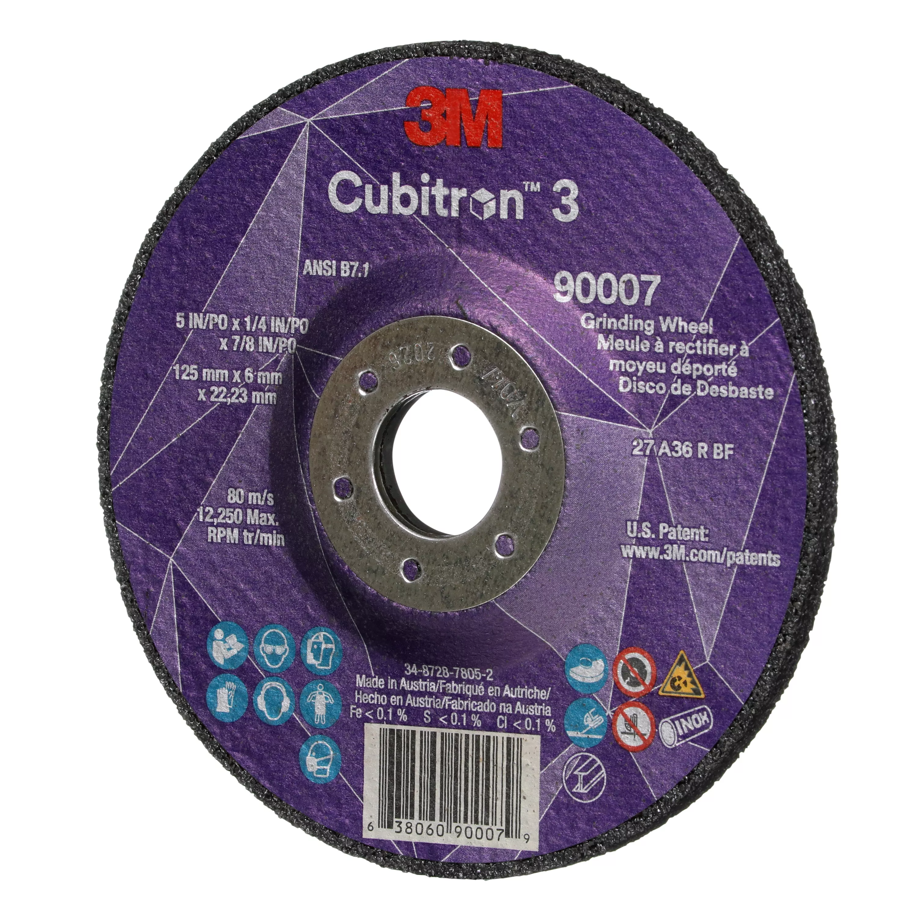 SKU 7100303967 | 3M™ Cubitron™ 3 Depressed Center Grinding Wheel