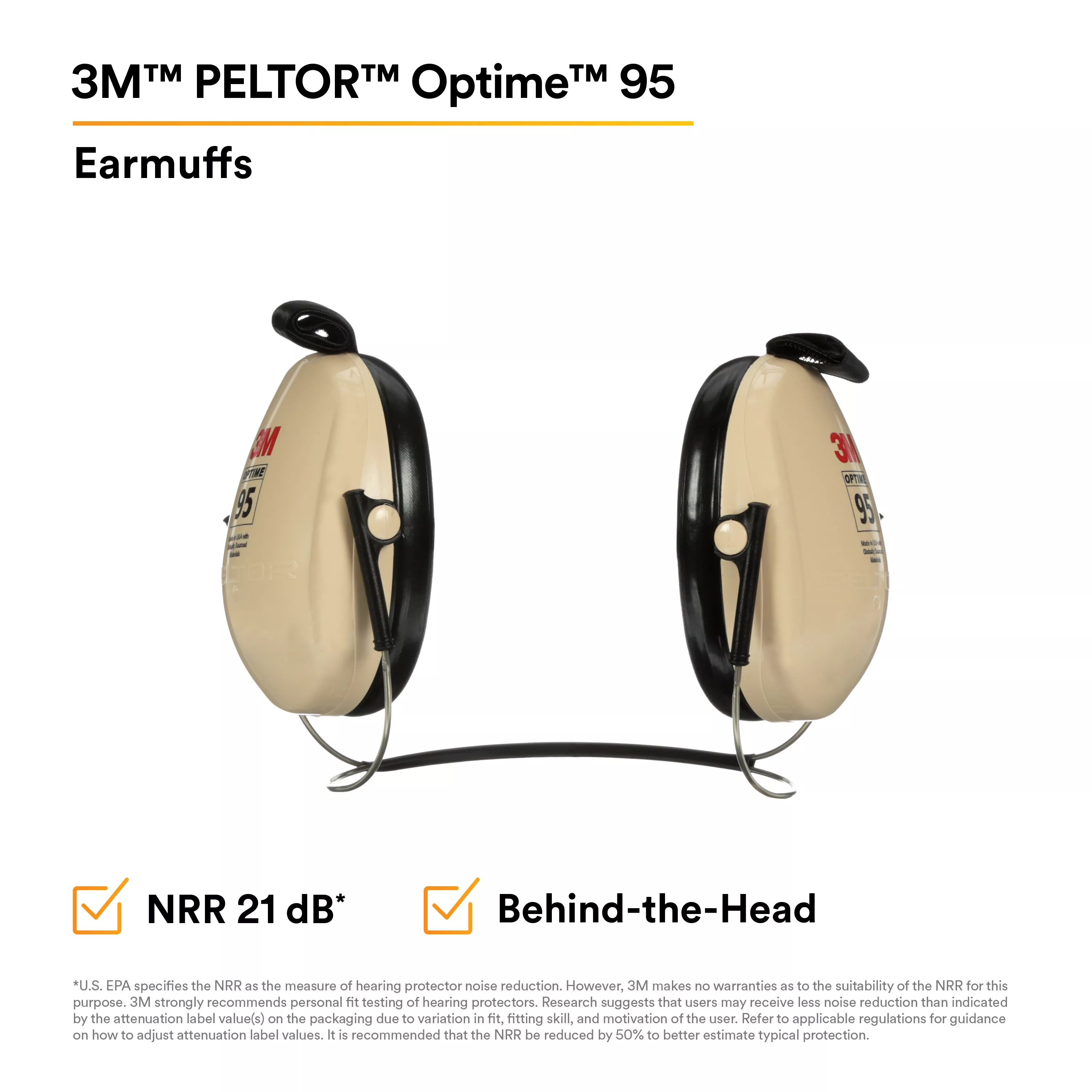 SKU 7000009666 | 3M™ PELTOR™ Optime™ 95 Earmuffs H6B/V