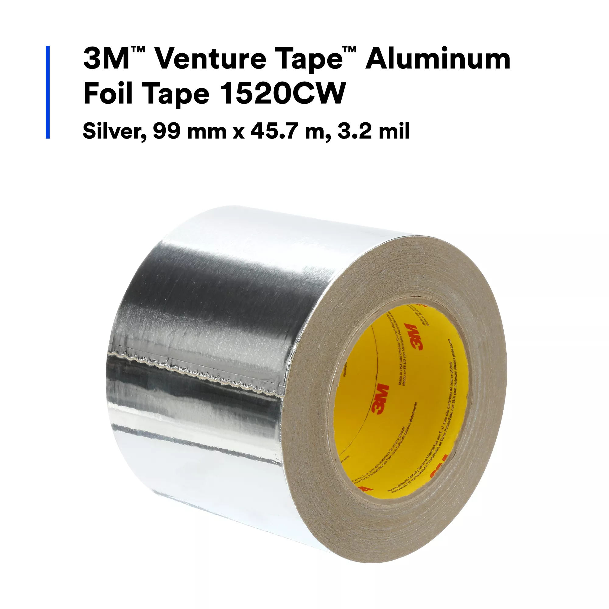 SKU 7100043875 | 3M™ Venture Tape™ Aluminum Foil Tape 1520CW