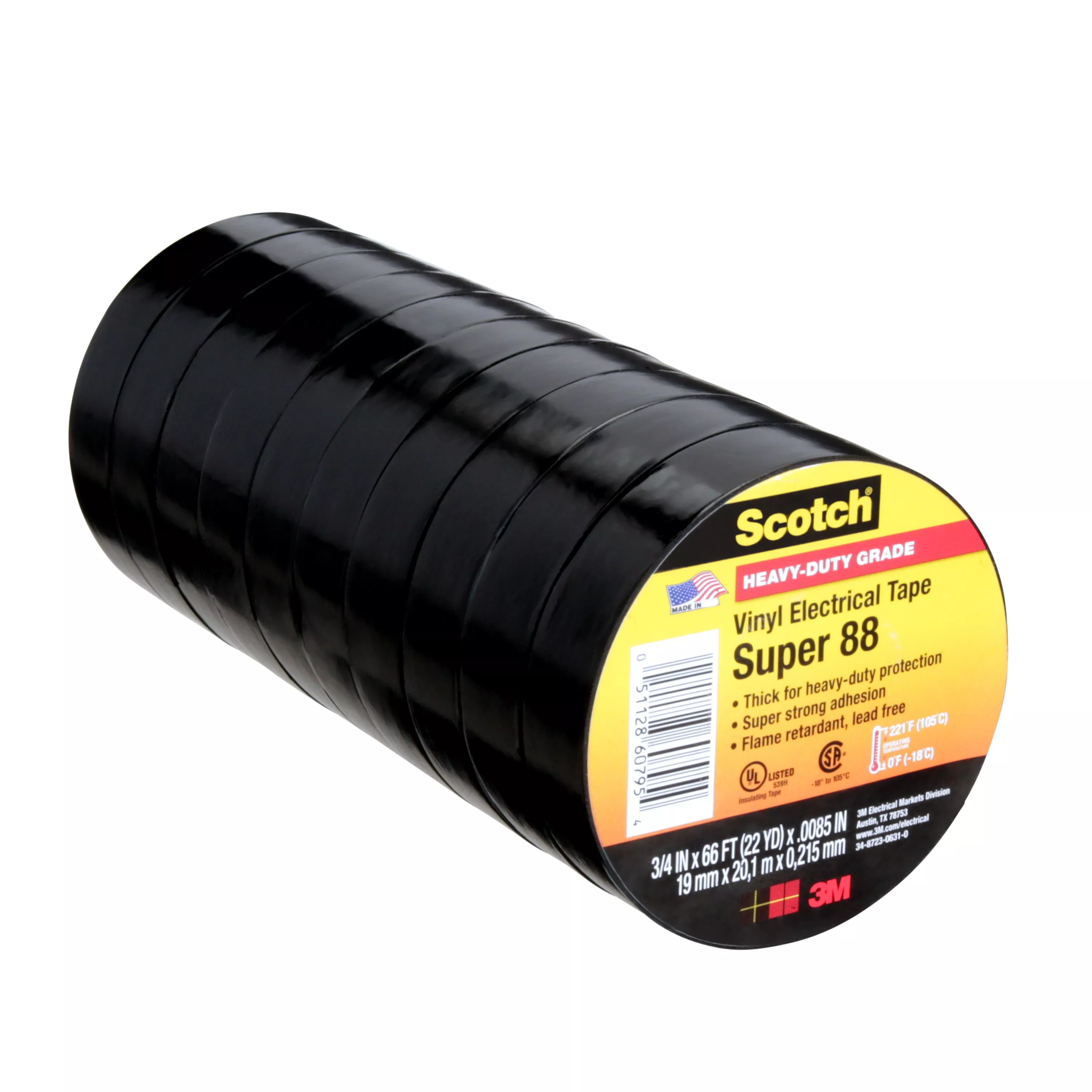 SKU 7100047911 | Scotch® Vinyl Electrical Tape Super 88