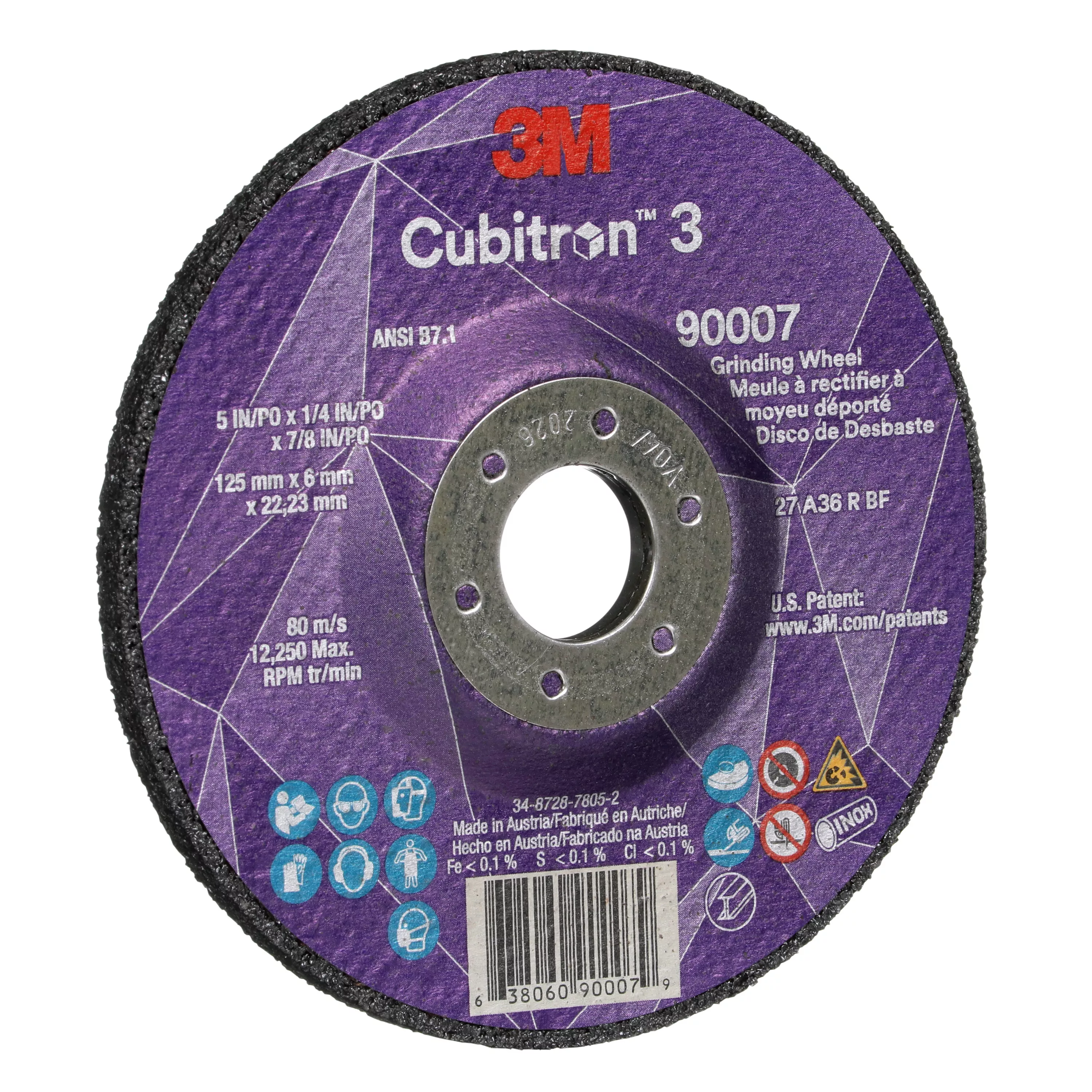 Product Number 90007 | 3M™ Cubitron™ 3 Depressed Center Grinding Wheel