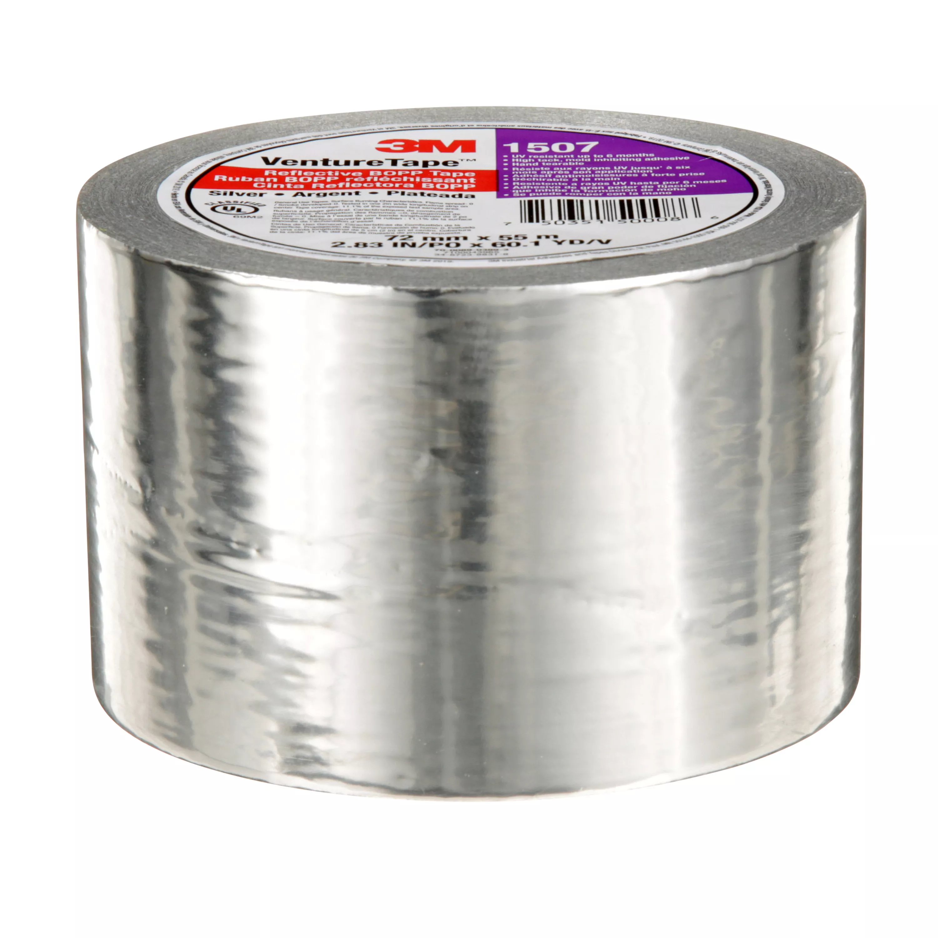 SKU 7100043965 | 3M™ Venture Tape™ Reflective BOPP Tape 1507