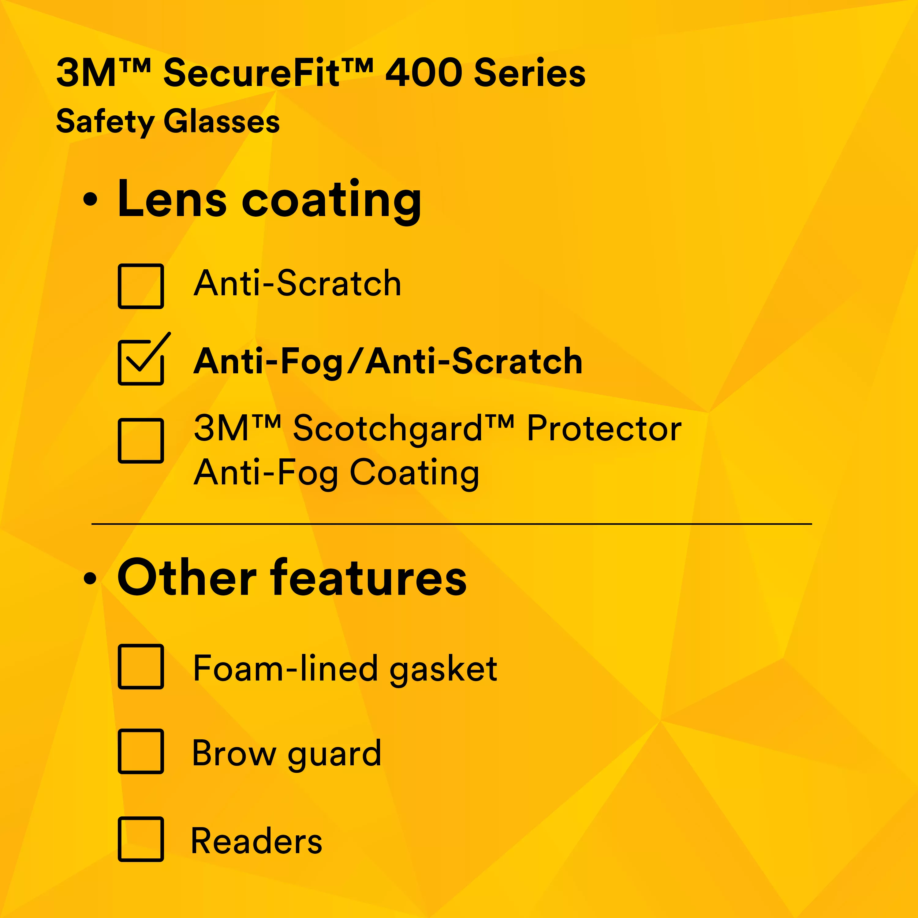 SKU 7100112435 | 3M™ SecureFit™ Protective Eyewear SF401AF