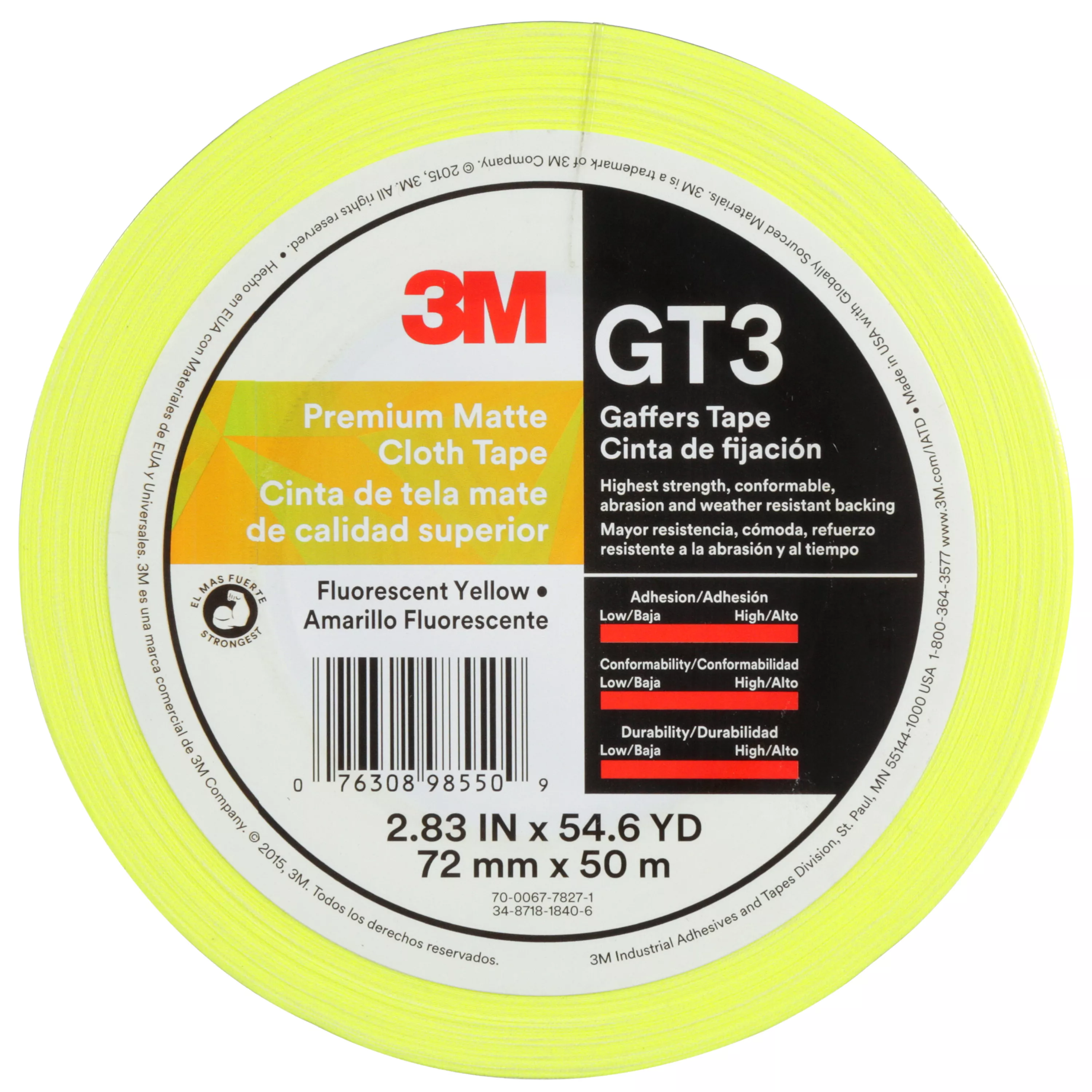 Product Number GT3 | 3M™ Premium Matte Cloth (Gaffers) Tape GT3