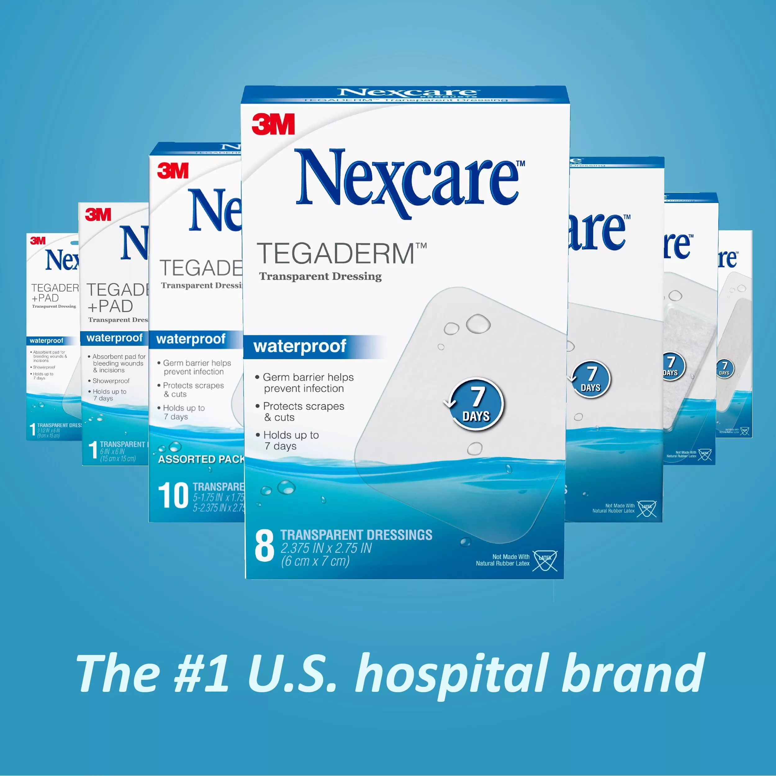 SKU 7100282587 | Nexcare™ Tegaderm™ + Pad Transparent Dressing H3584