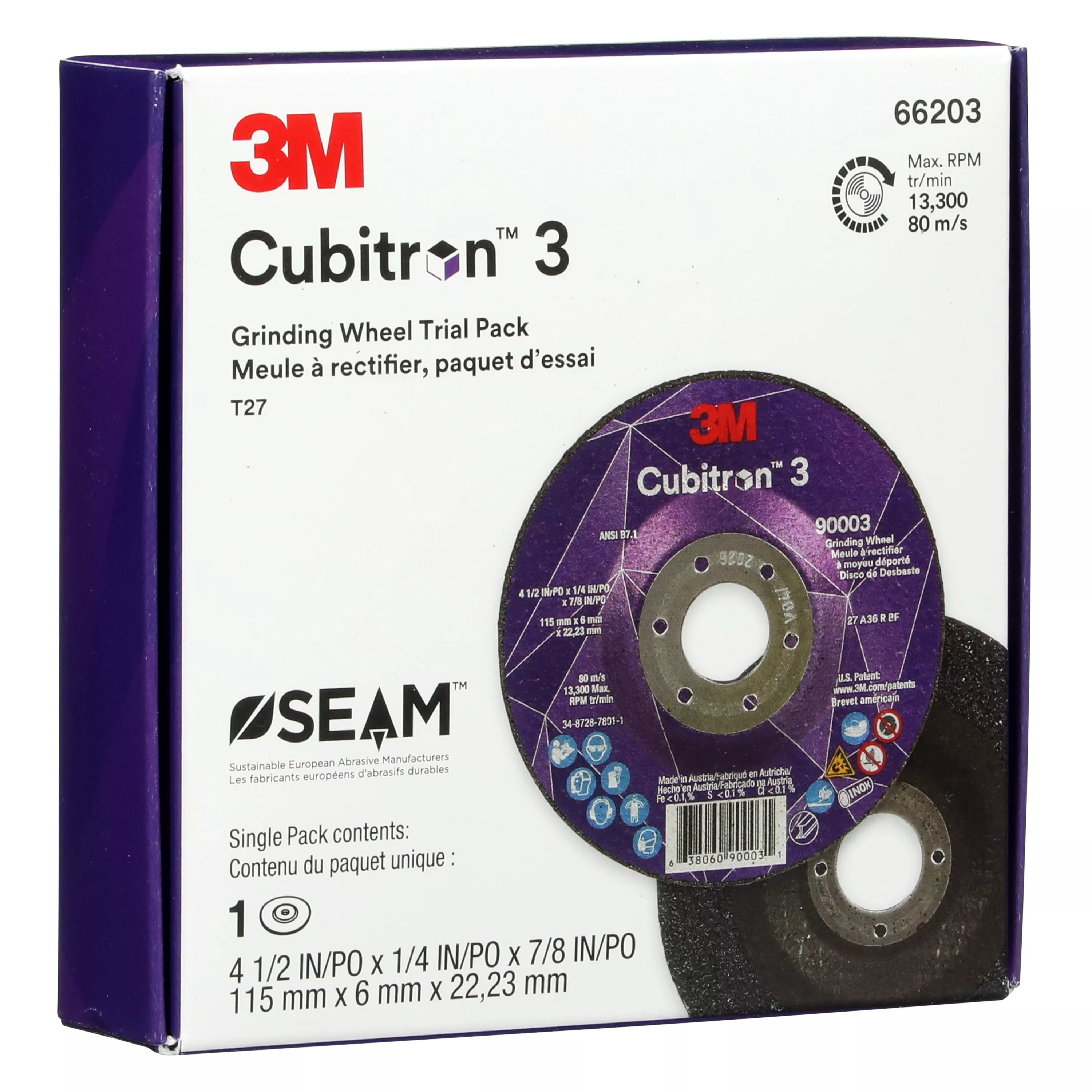 SKU 7100317727 | 3M™ Cubitron™ 3 Depressed Center Grinding Wheel