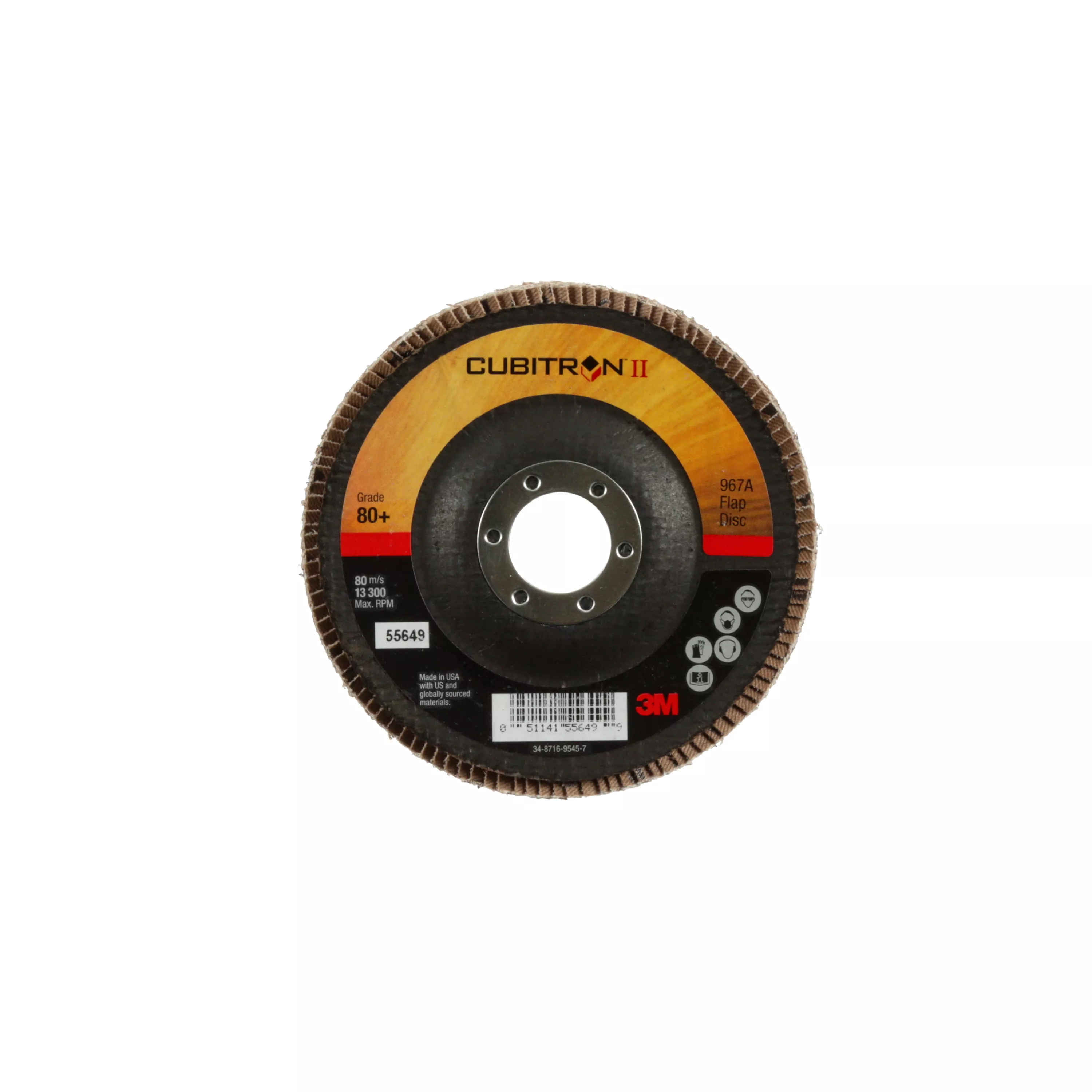 SKU 7010363308 | 3M™ Cubitron™ II Flap Disc 967A