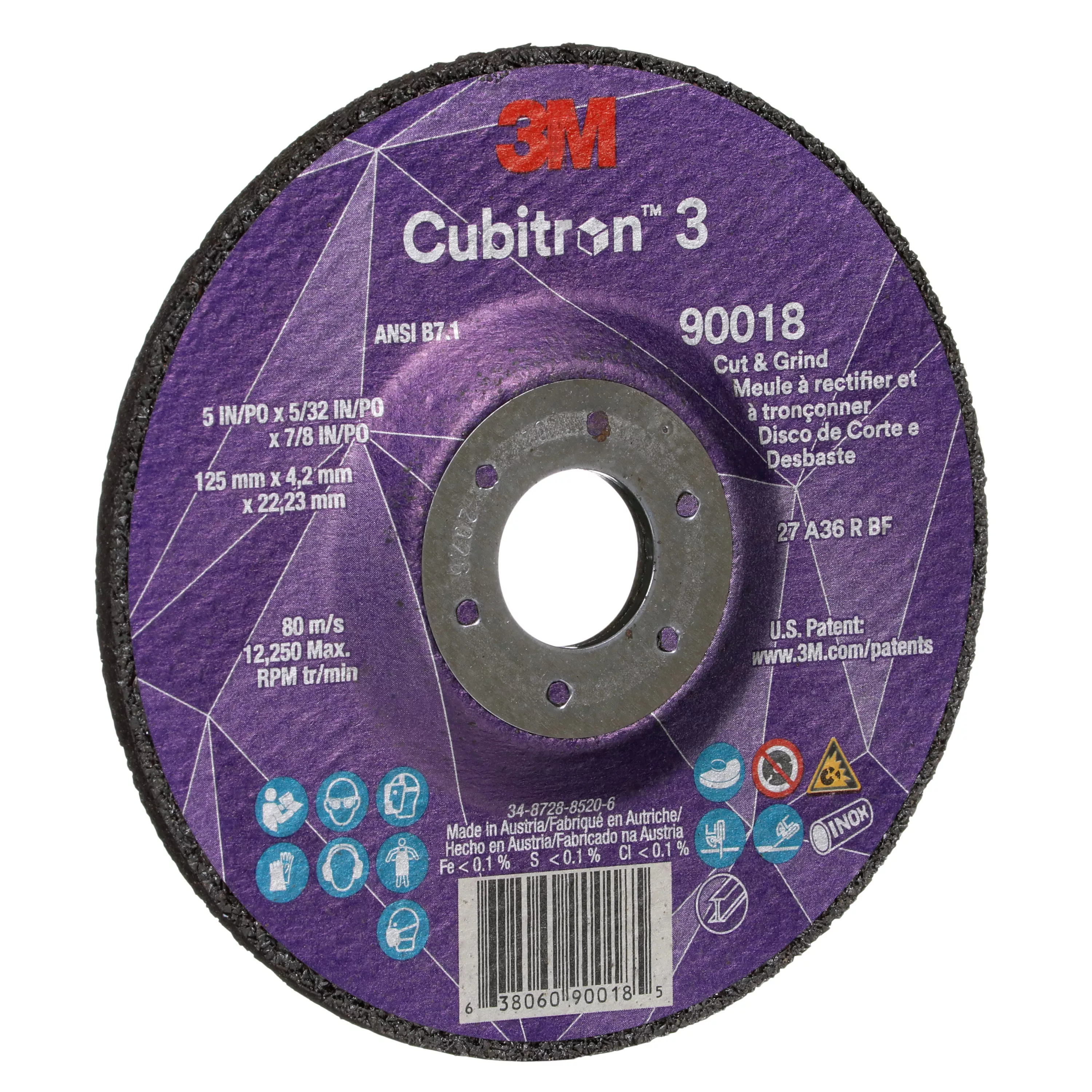 Product Number 90018 | 3M™ Cubitron™ 3 Cut and Grind Wheel