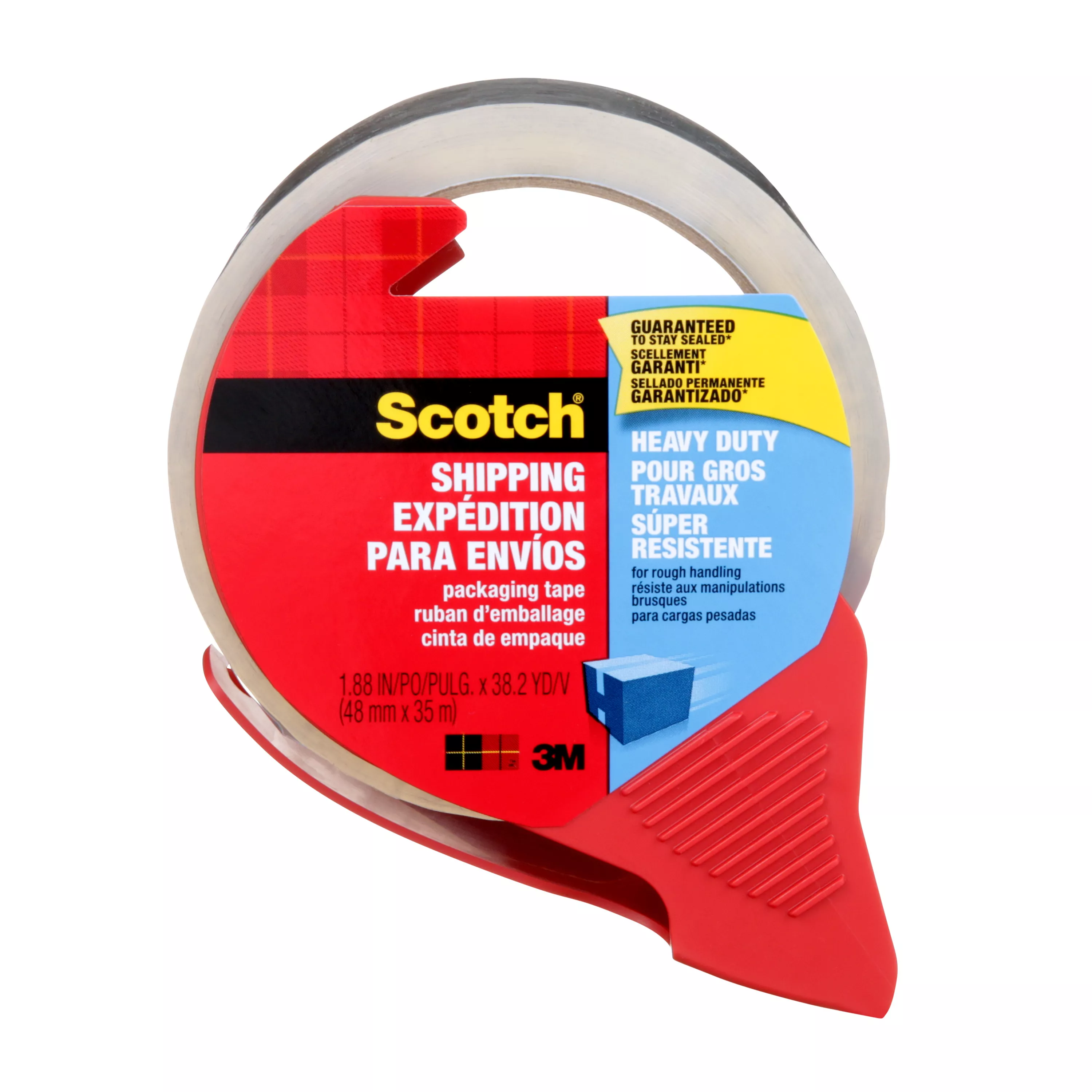 Scotch® Heavy Duty Shipping Packaging Tape 3850SRDESF12GC, 1.88 in x 38.2 yd (48 mm x 35 m)