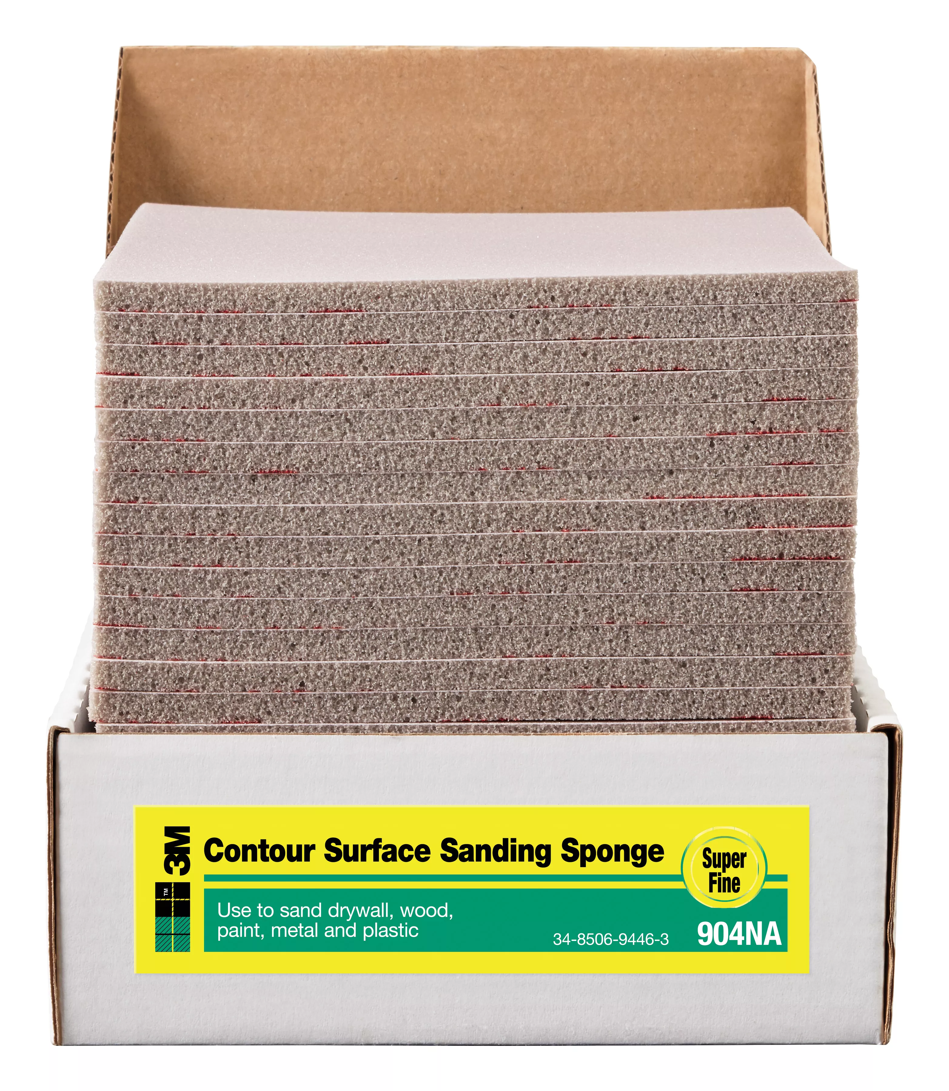 3M™ General Purpose Sanding Pad 904-ESF, Contour Surface, 4 1/2 in x 5 1/2 in x 3/16 in, Super Fine, Bulk, 24/cs