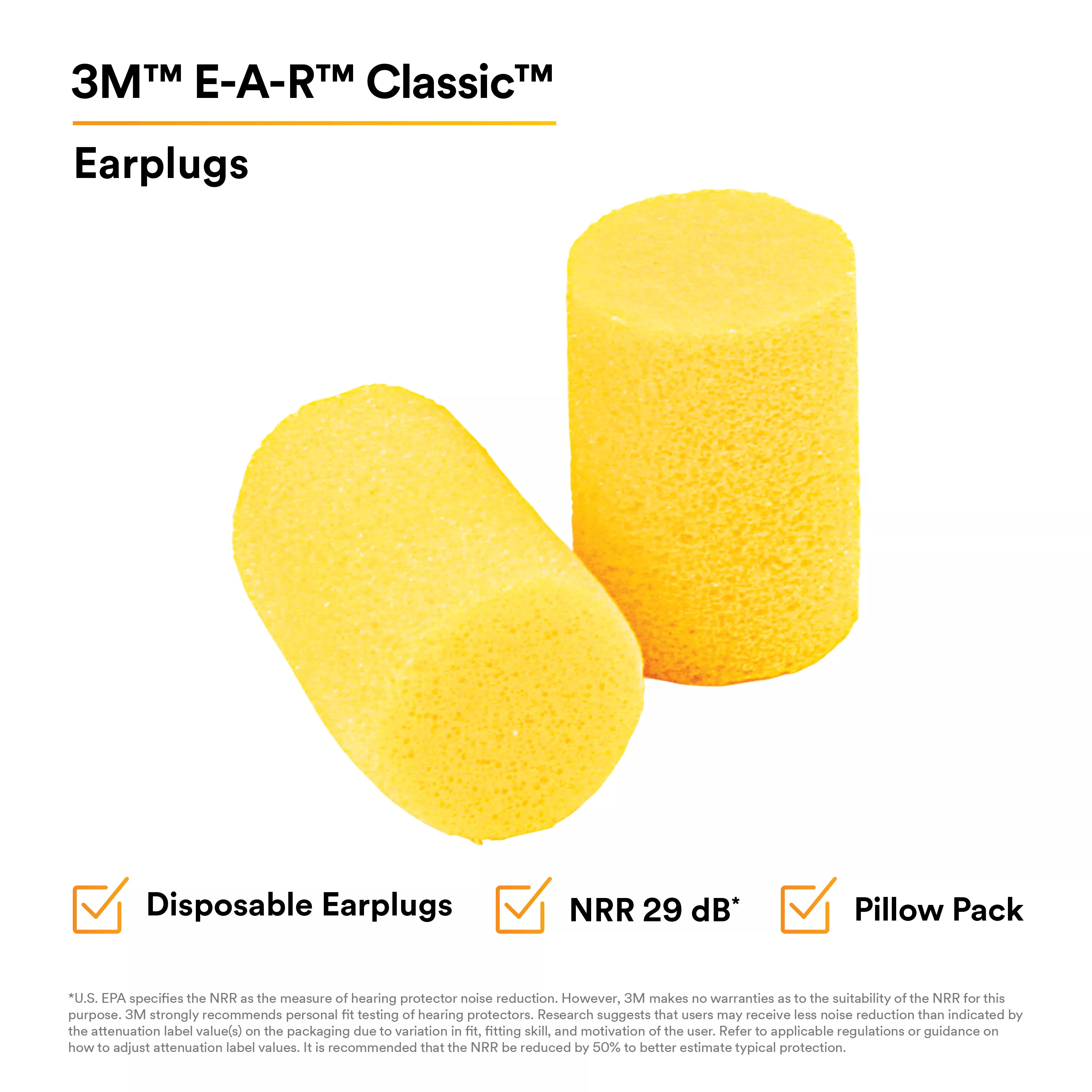 SKU 7000127171 | 3M™ E-A-R™ Classic™ Earplugs 310-1103