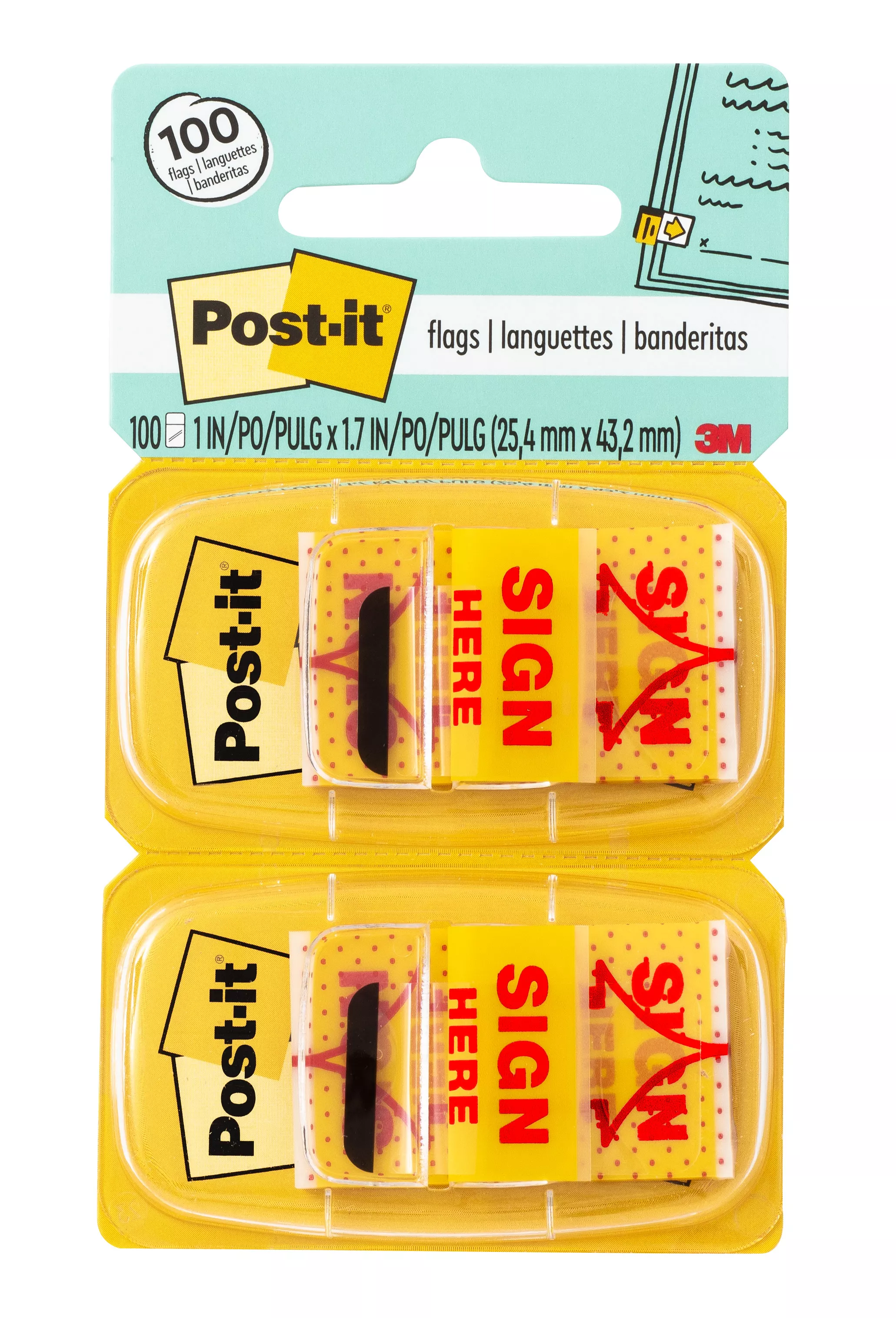 Post-it® Flags 680-SH2, 1 in. x 1.7 in.