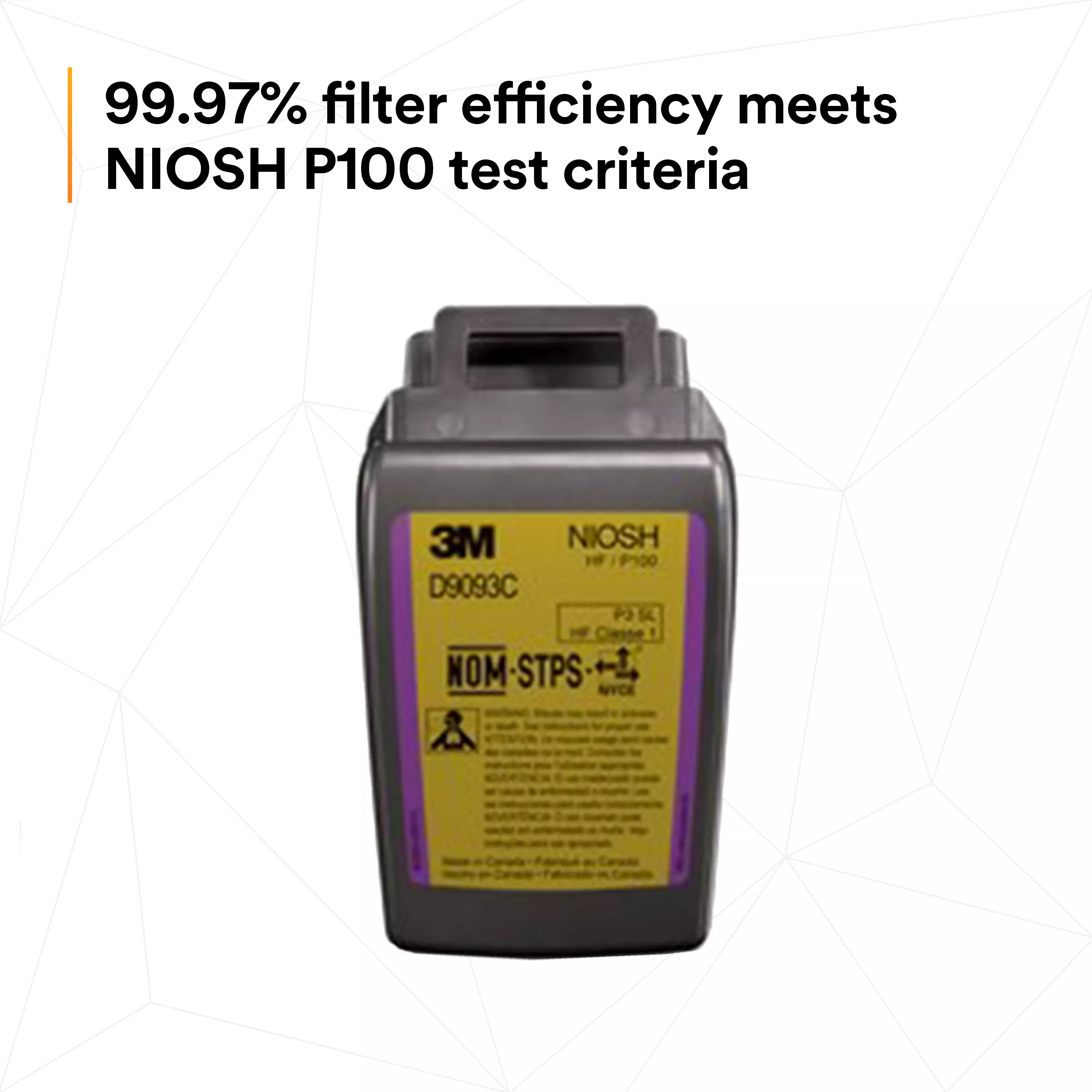 Product Number D9093C | 3M™ Secure Click™ Hard Case P100 Particulate Filter D9093C