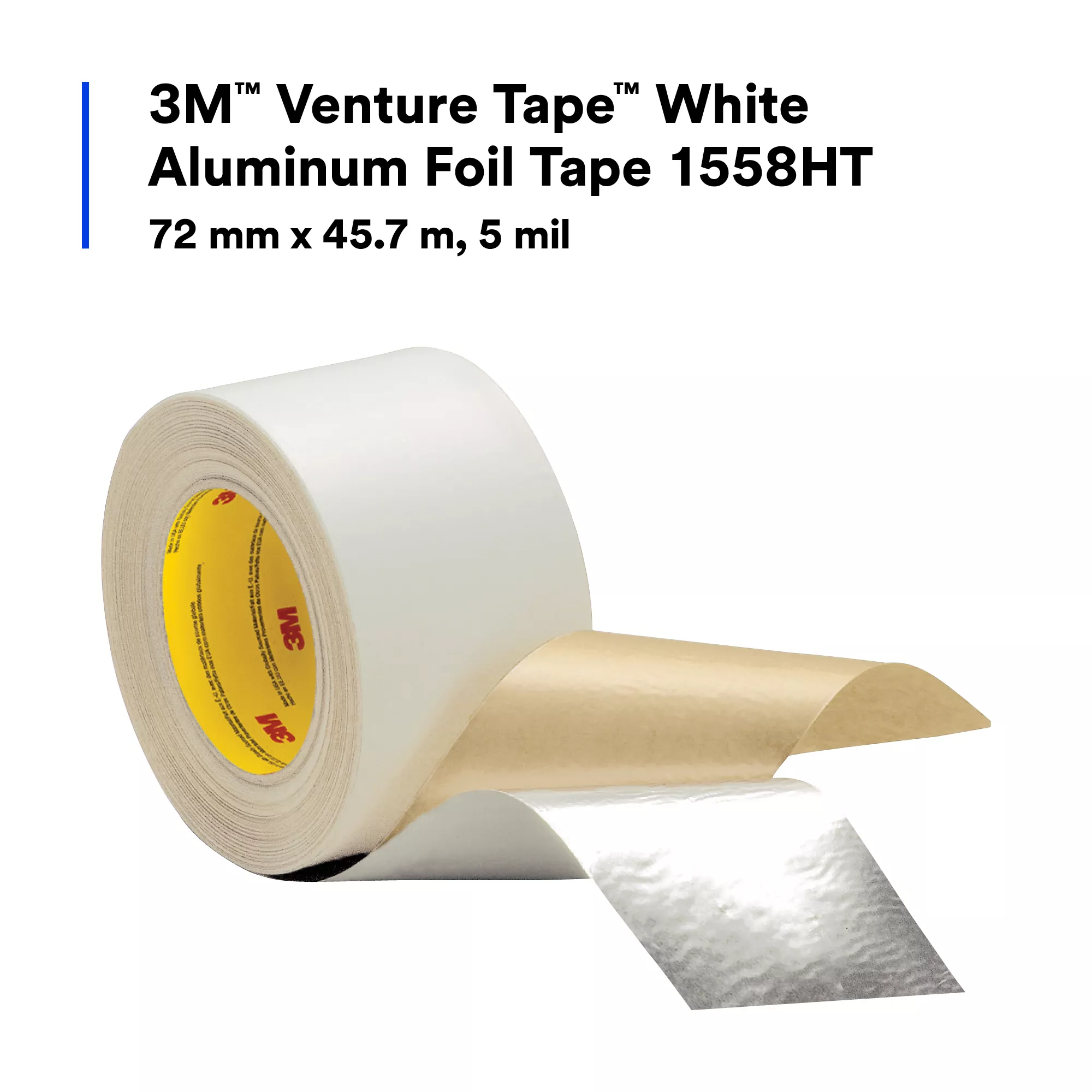 SKU 7010335933 | 3M™ Venture Tape™ White Aluminum Foil Tape 1558HT