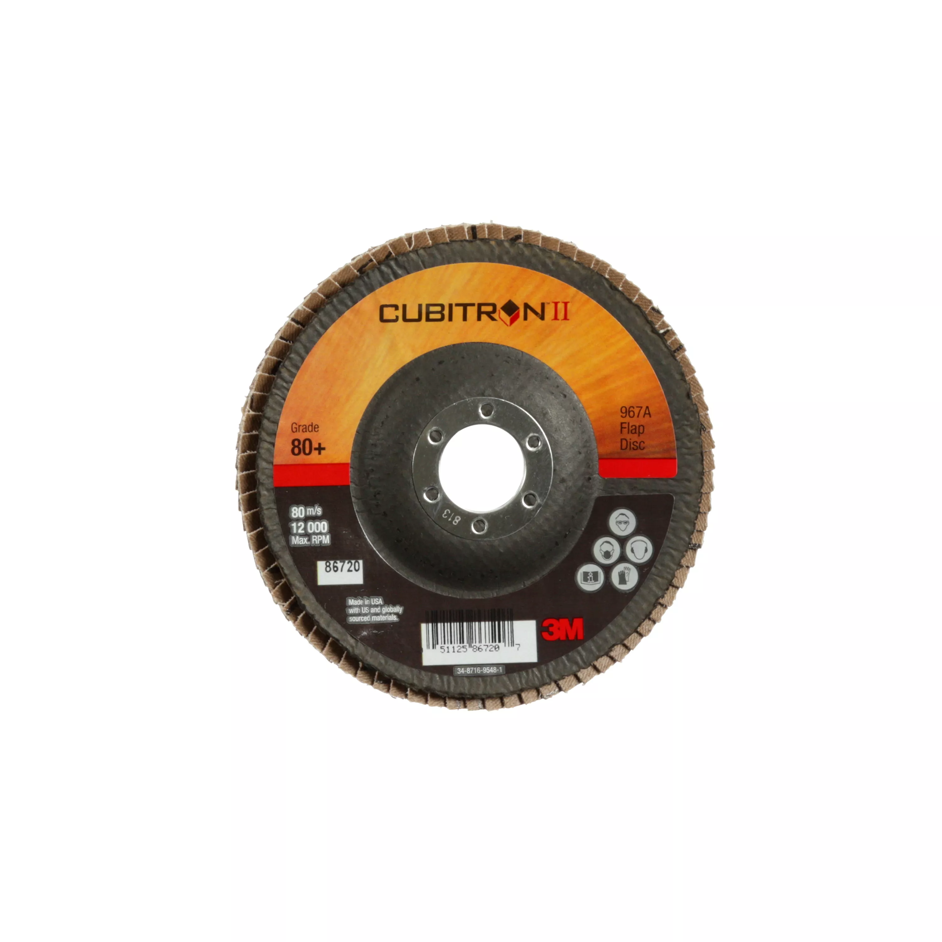 SKU 7000148201 | 3M™ Cubitron™ II Flap Disc 967A