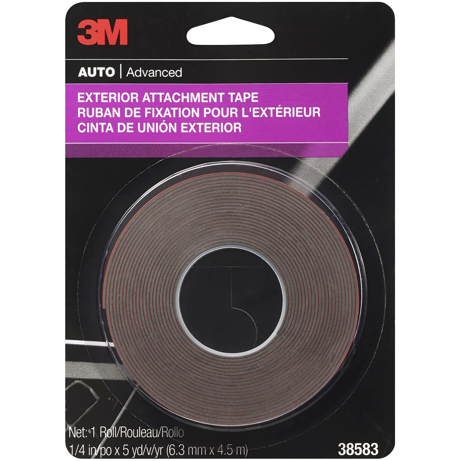 3M™ Exterior Attachment Tape, 38583, 1/4 IN X 15 ft, 24 per case