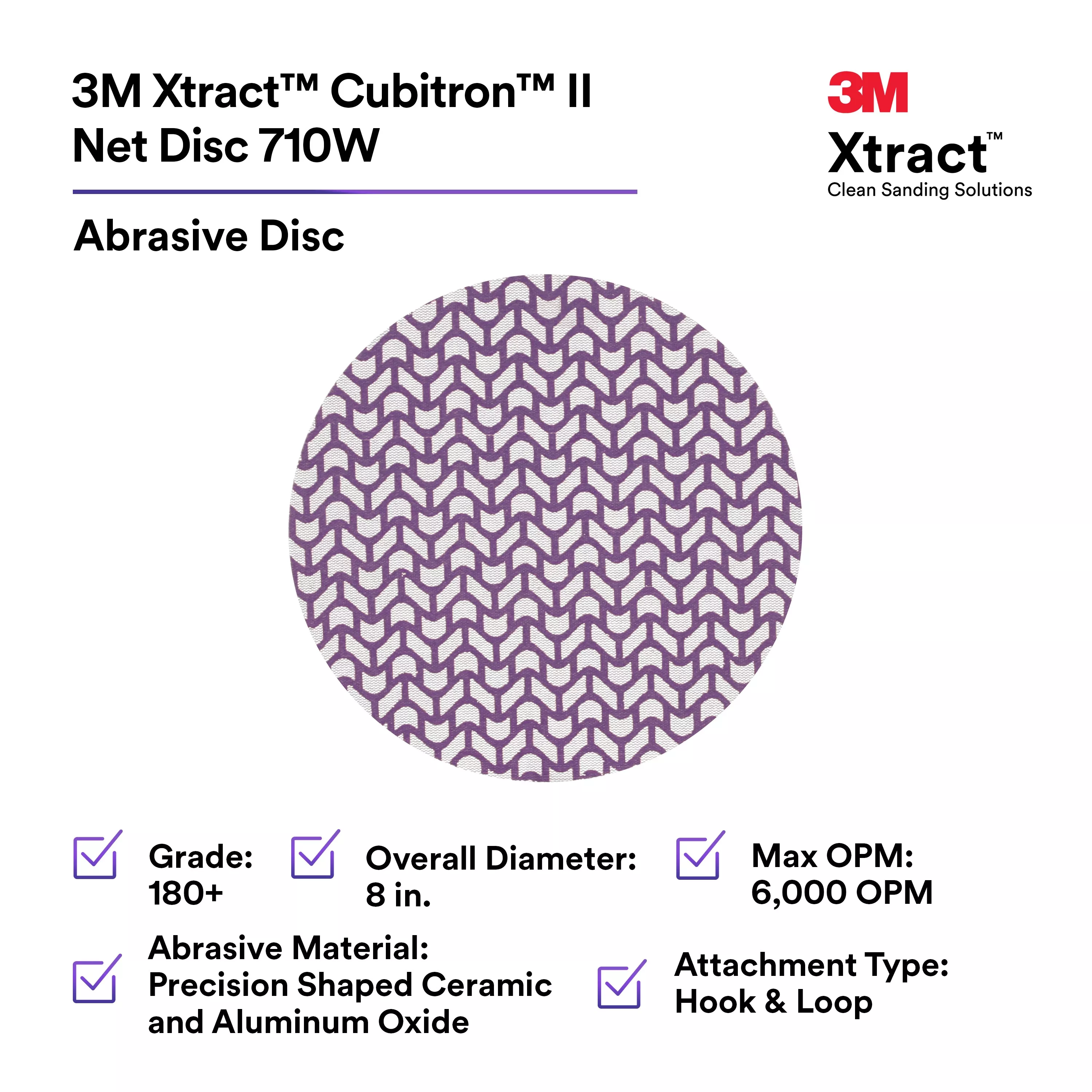 SKU 7100287825 | 3M Xtract™ Cubitron™ II Net Disc 710W